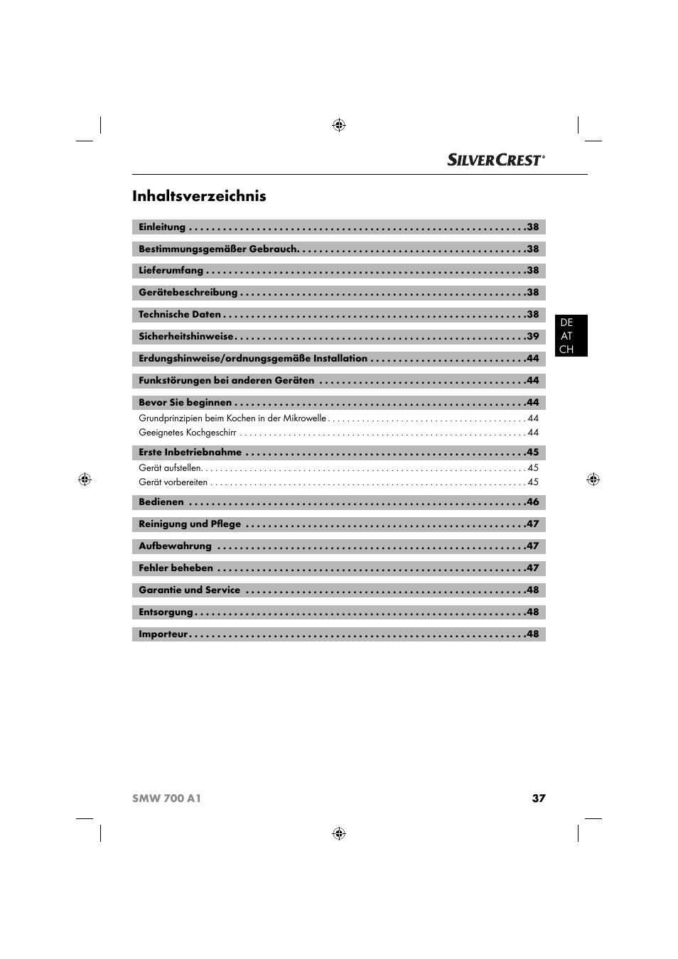 Silvercrest SMW 700 A1 User Manual | Page 40 / 52