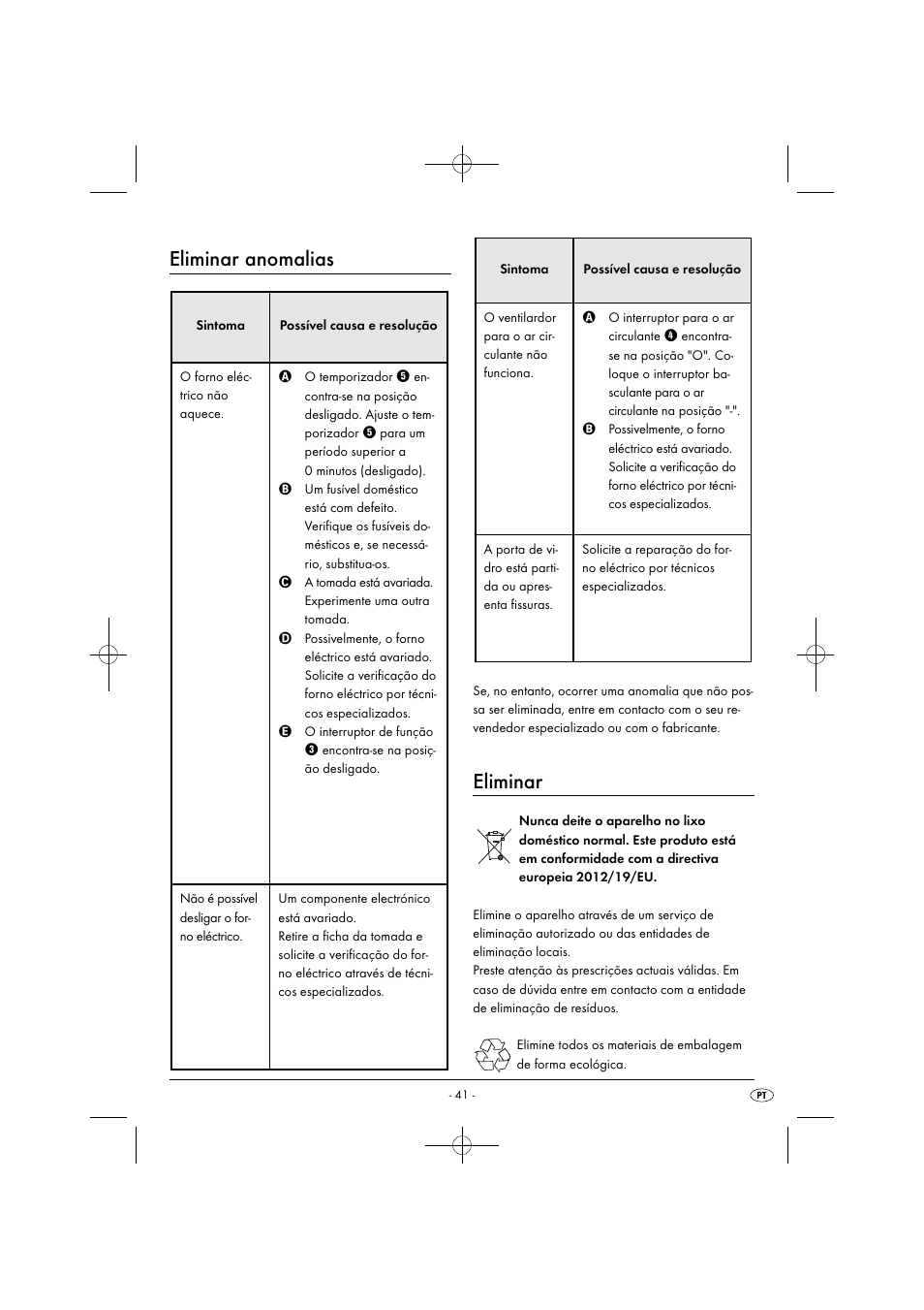 Eliminar anomalias, Eliminar | Silvercrest SGB 1380 B2 User Manual | Page 44 / 74