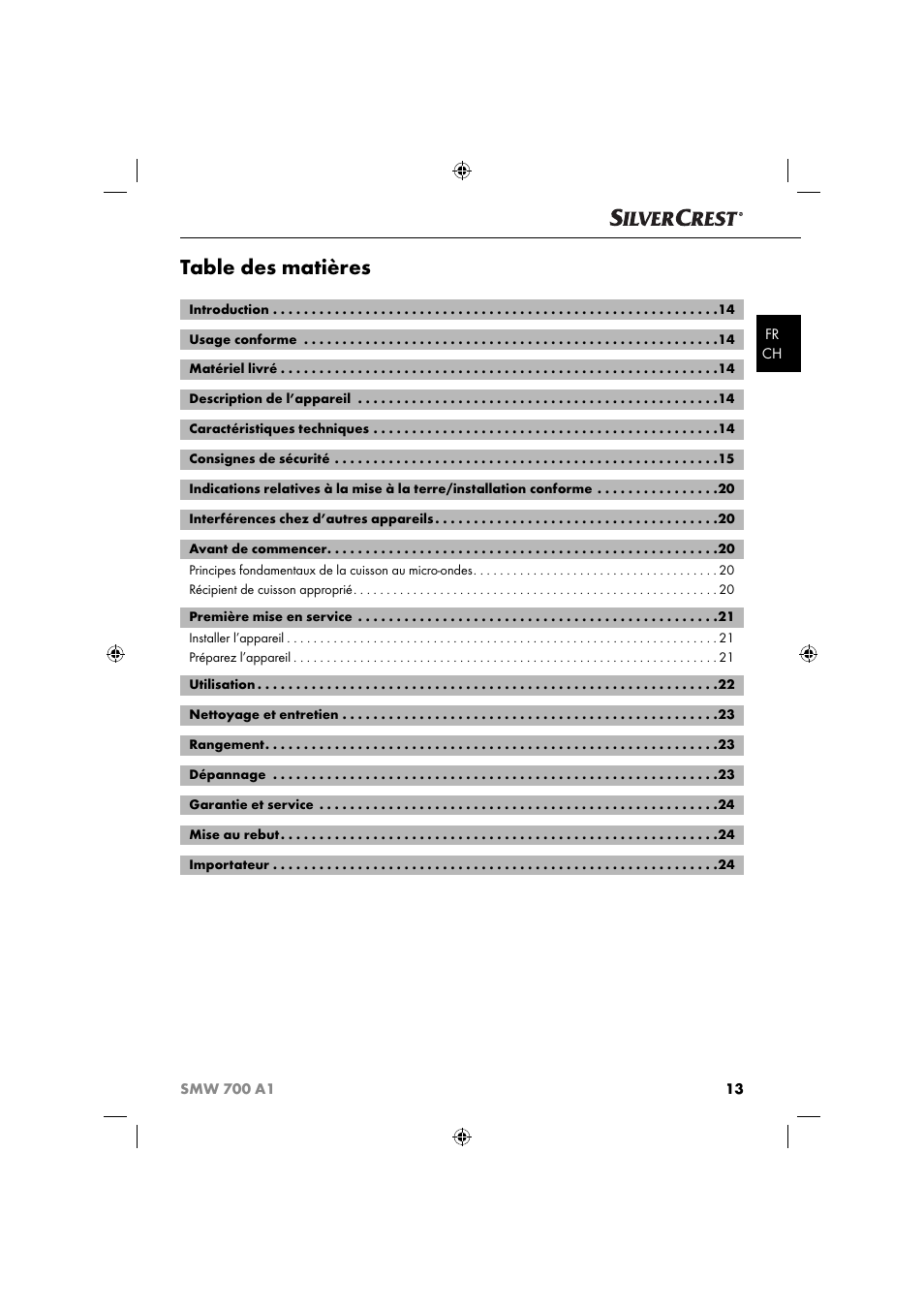 Silvercrest SMW 700 A1 User Manual | Page 16 / 52