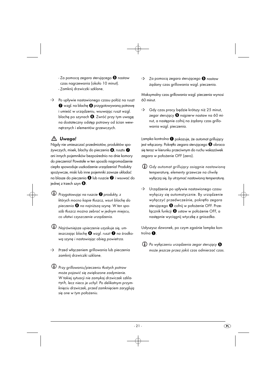 Uwaga | Silvercrest SGB 1380 B2 User Manual | Page 24 / 102