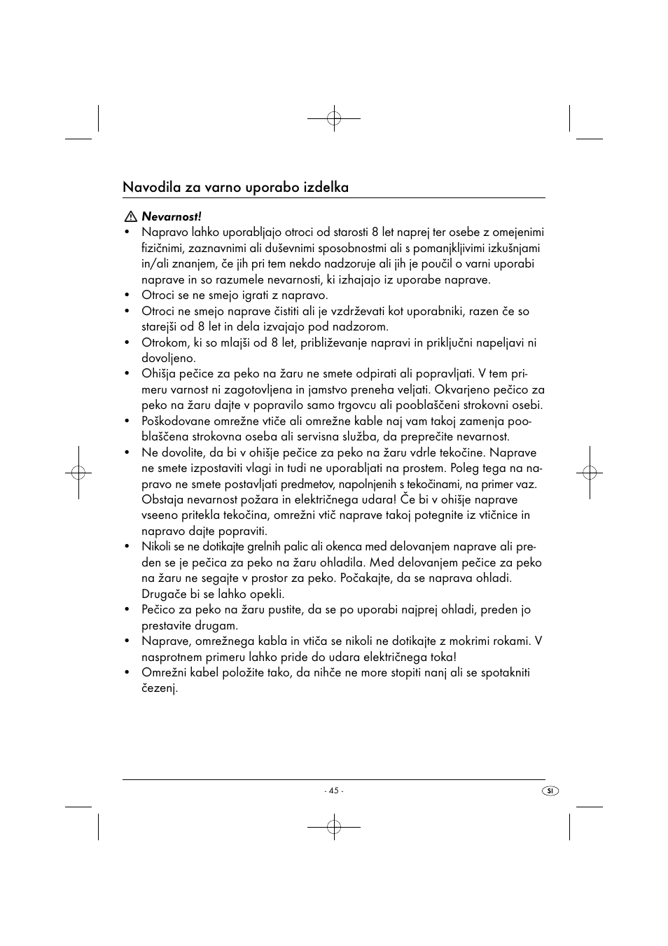 Navodila za varno uporabo izdelka | Silvercrest SGB 1380 B2 User Manual | Page 48 / 102