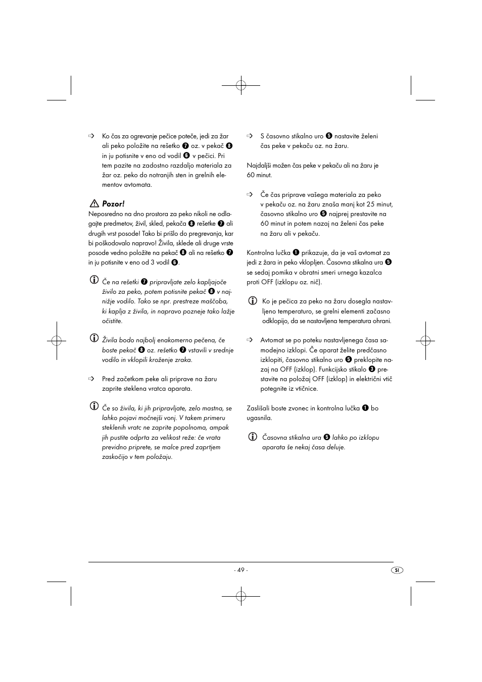 Pozor | Silvercrest SGB 1380 B2 User Manual | Page 52 / 102