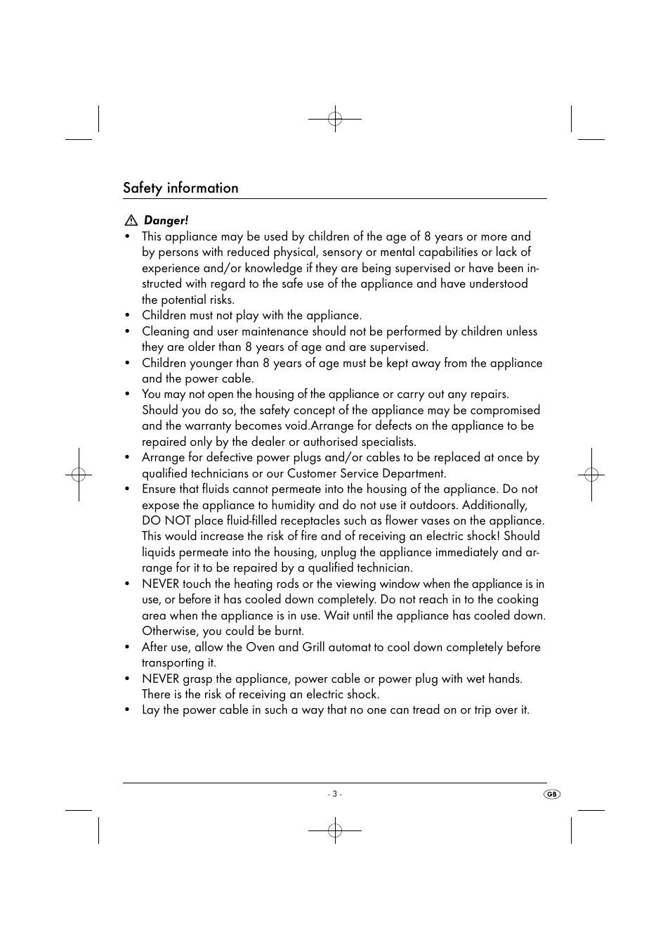 Safety information | Silvercrest SGB 1380 B2 User Manual | Page 6 / 102
