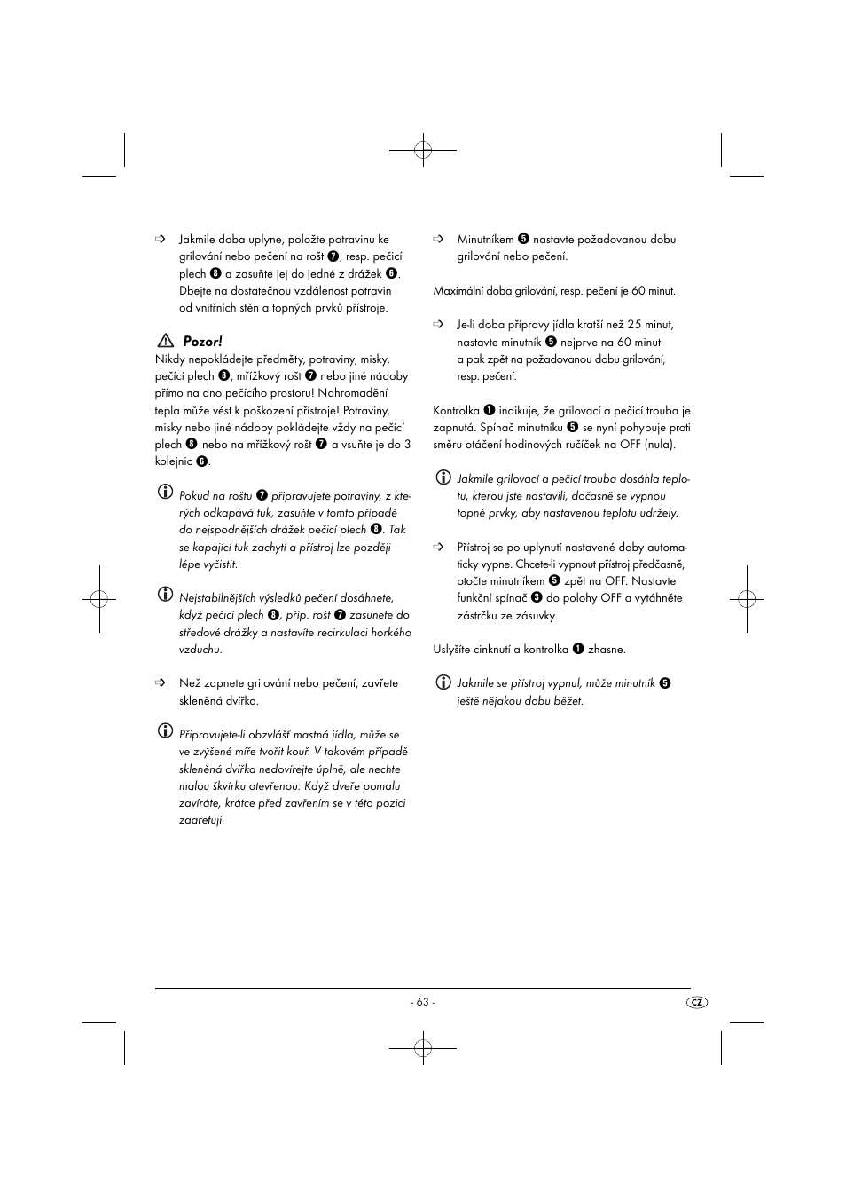 Pozor | Silvercrest SGB 1380 B2 User Manual | Page 66 / 102