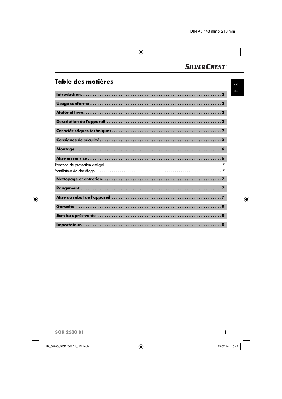 Silvercrest SOR 2600 B1 User Manual | Page 4 / 28