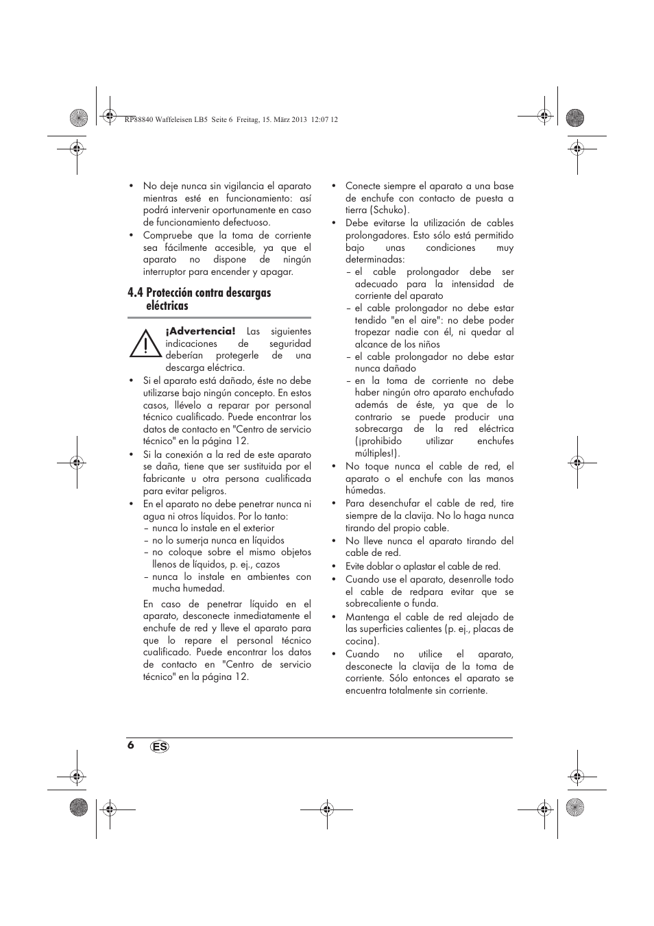 4 protección contra descargas eléctricas | Silvercrest SWEK 800 A1 User Manual | Page 8 / 58