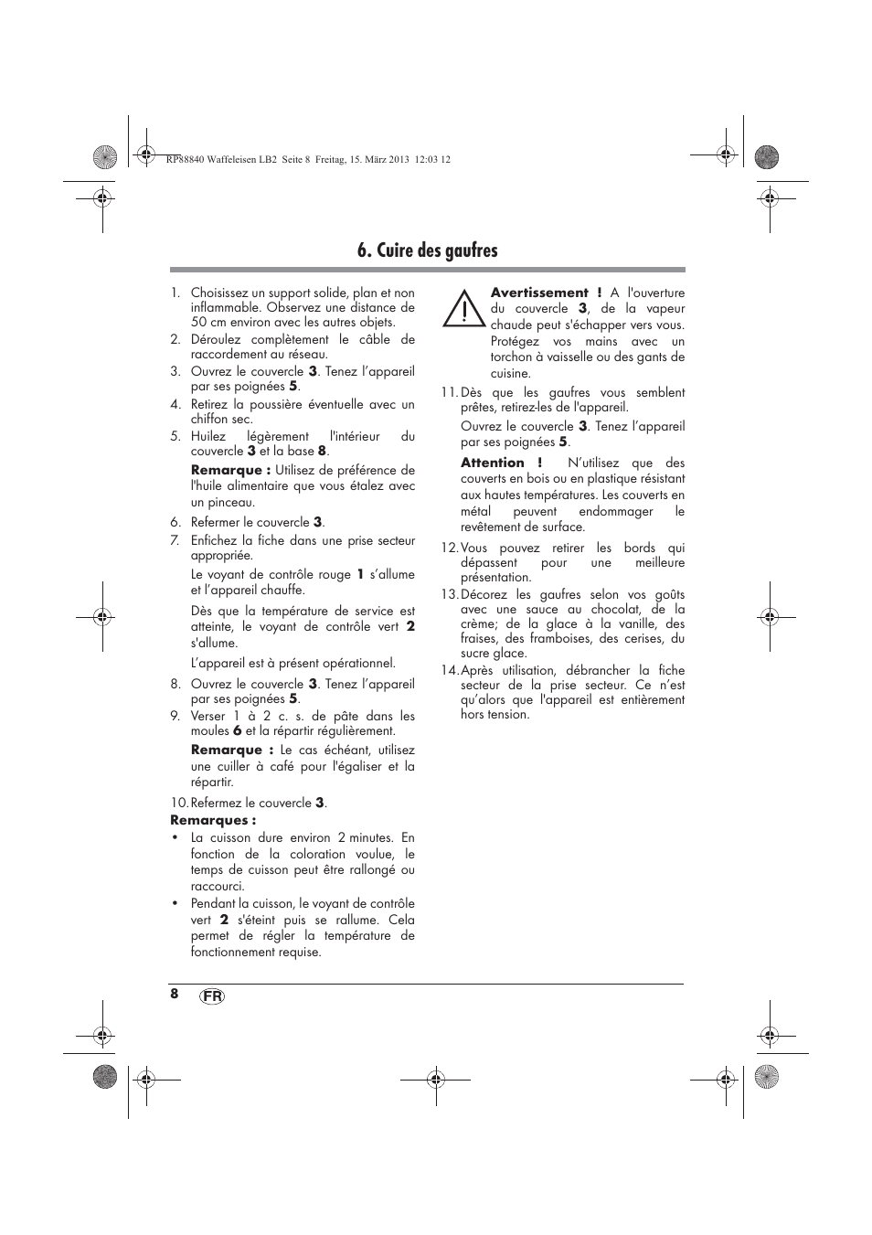 Cuire des gaufres | Silvercrest SWEK 800 A1 User Manual | Page 10 / 46