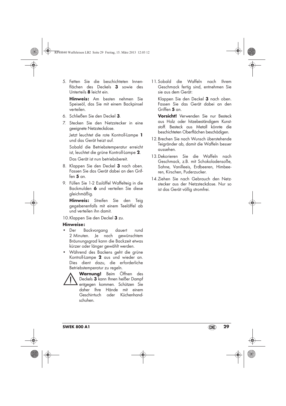 Silvercrest SWEK 800 A1 User Manual | Page 31 / 46