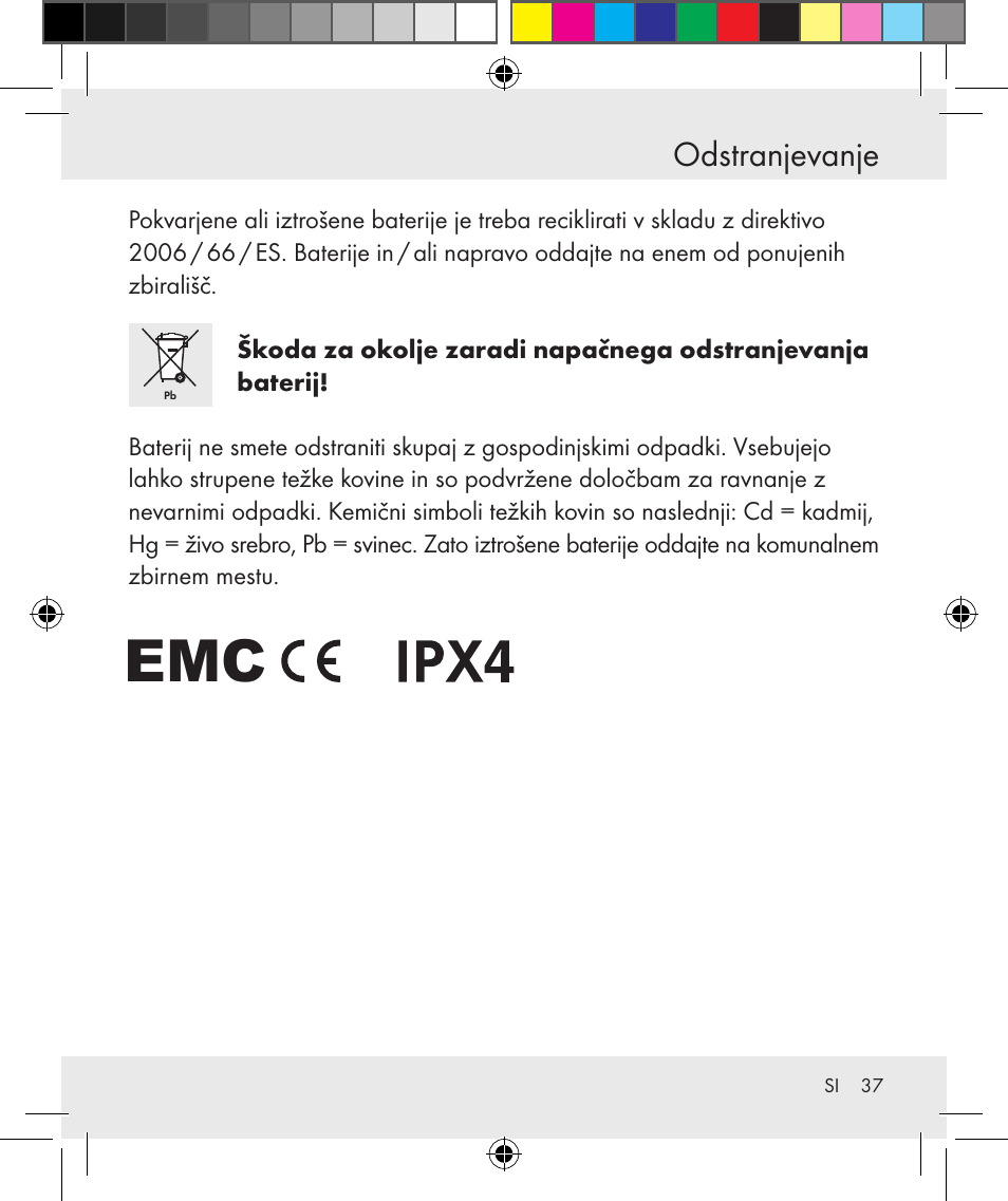 Odstranjevanje | Silvercrest Z31131 User Manual | Page 37 / 64