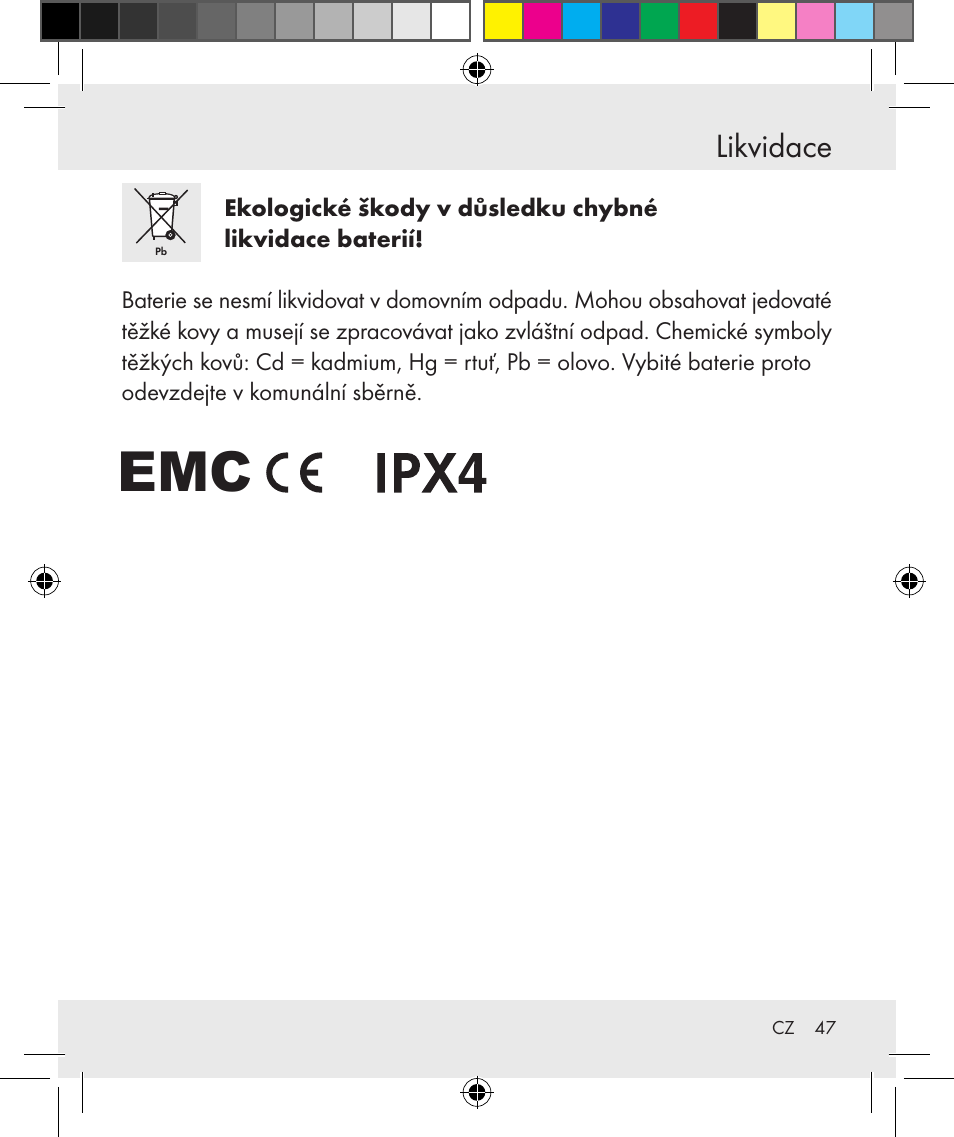 Likvidace | Silvercrest Z31131 User Manual | Page 47 / 64