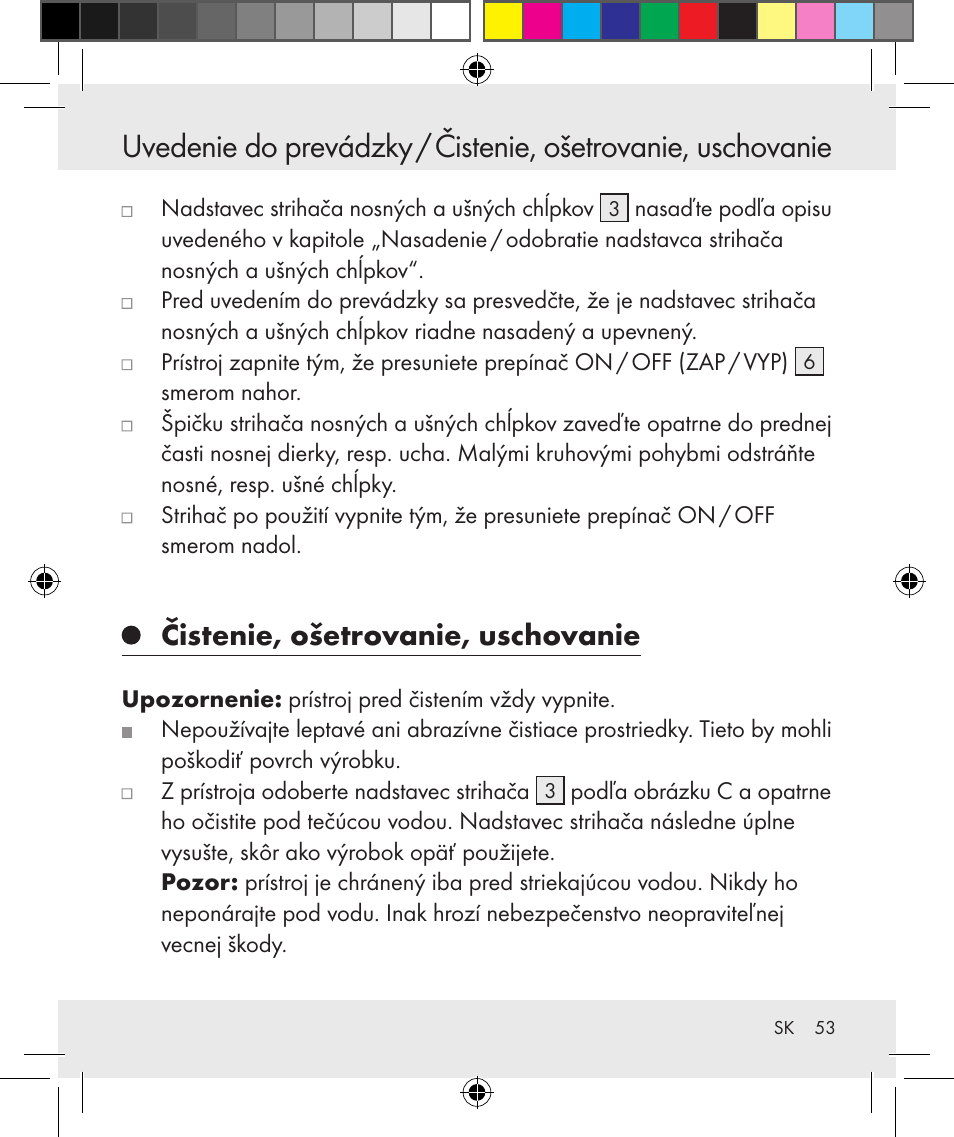 Čistenie, ošetrovanie, uschovanie | Silvercrest Z31131 User Manual | Page 53 / 64