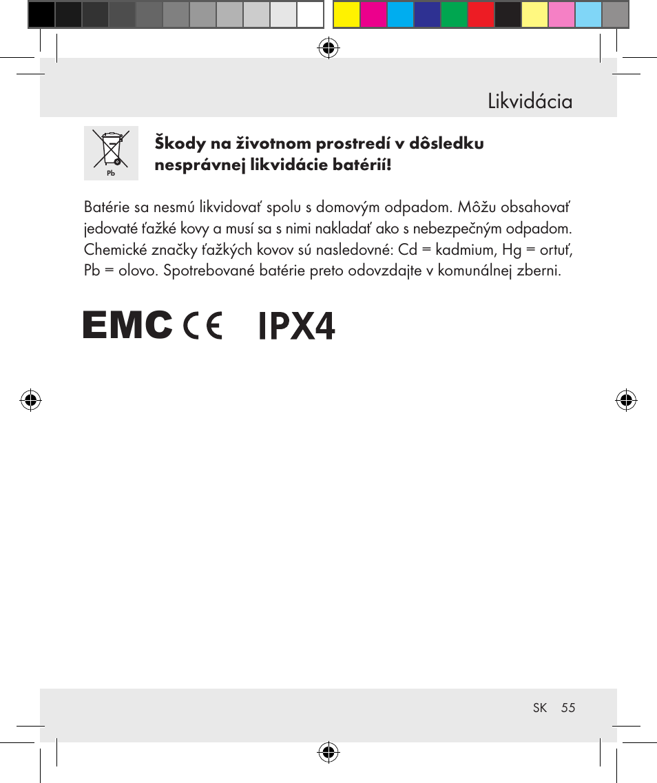 Likvidácia | Silvercrest Z31131 User Manual | Page 55 / 64