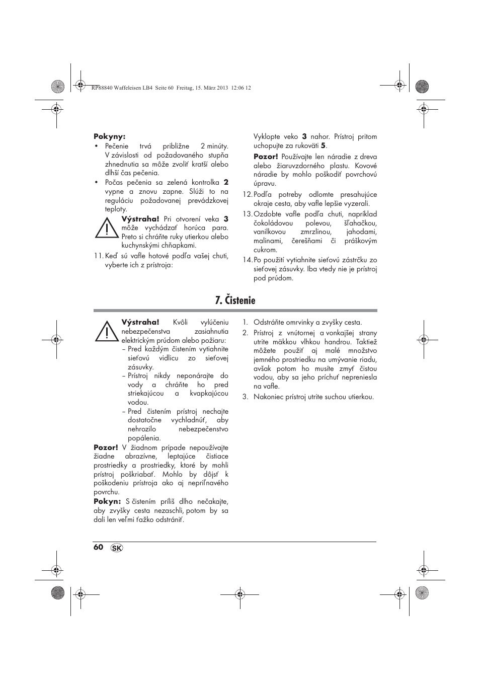 Čistenie | Silvercrest SWEK 800 A1 User Manual | Page 62 / 78