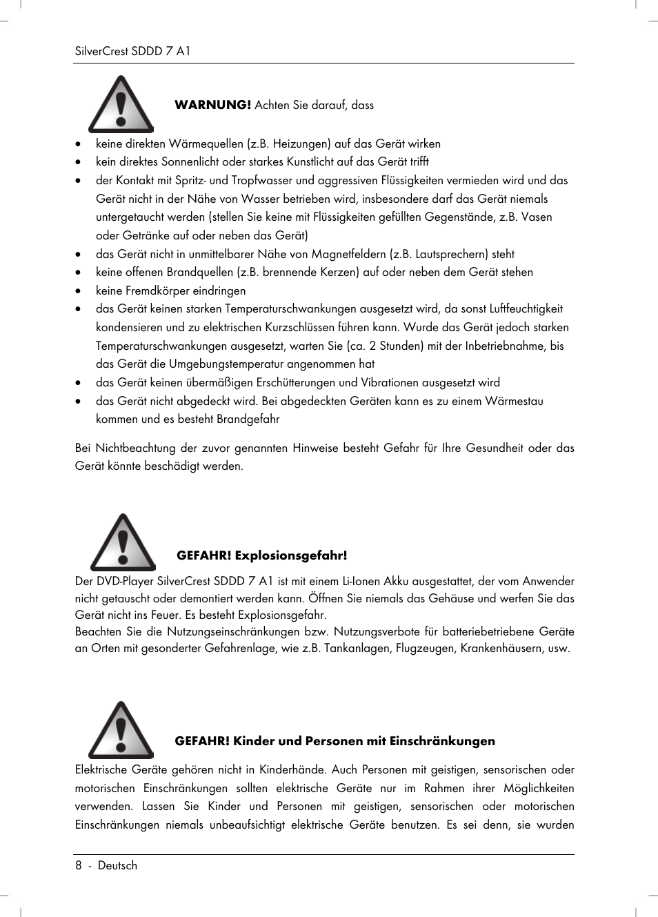 Silvercrest SDDD 7 A1 User Manual | Page 10 / 160