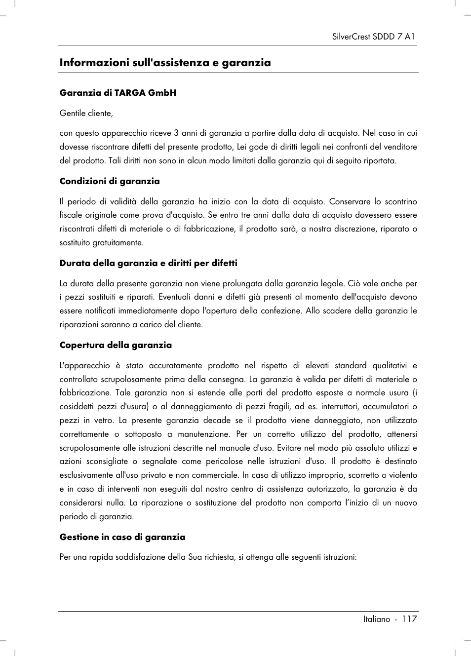 Informazioni sull'assistenza e garanzia | Silvercrest SDDD 7 A1 User Manual | Page 119 / 160