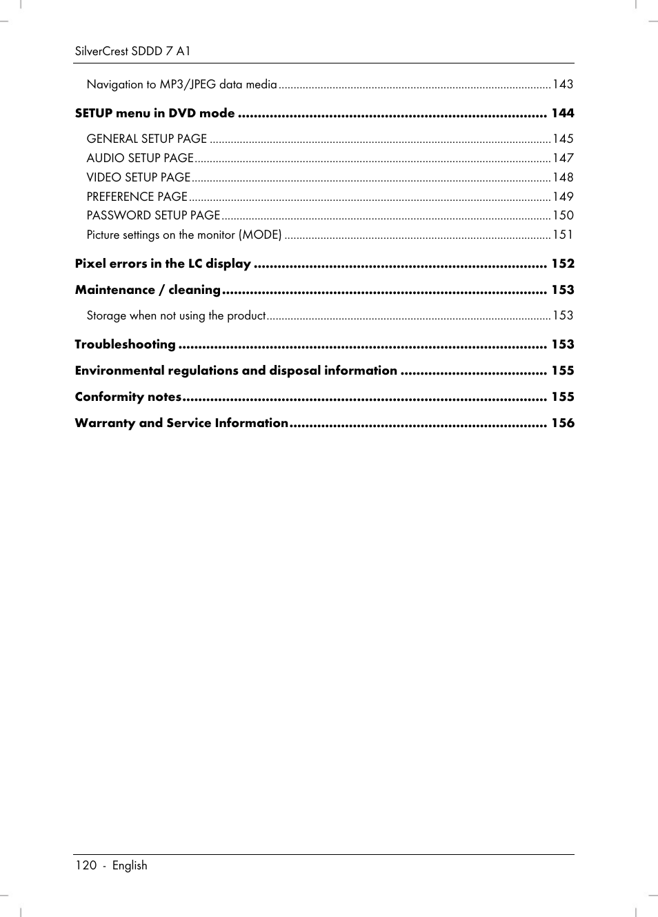 Silvercrest SDDD 7 A1 User Manual | Page 122 / 160