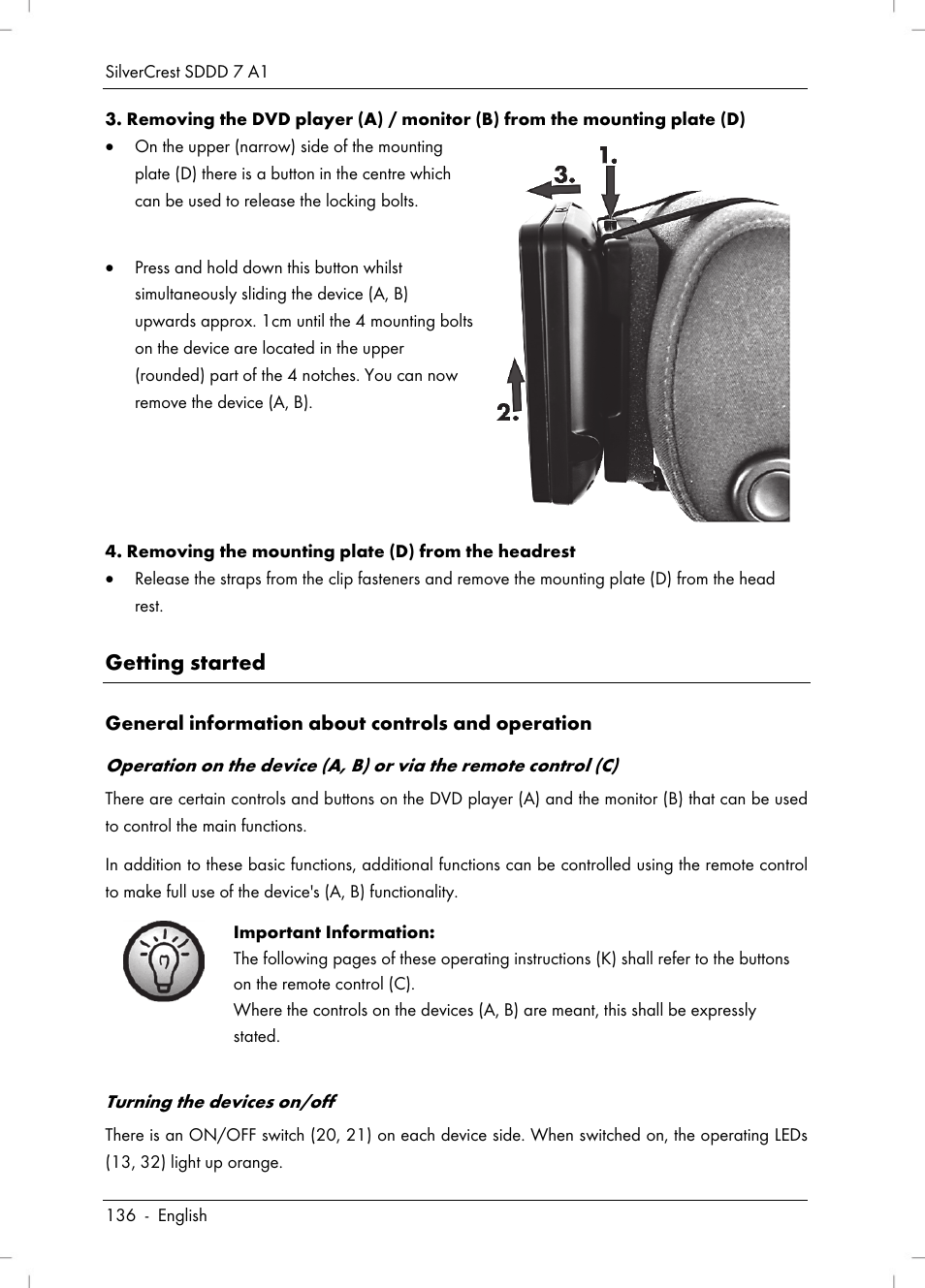 Getting started | Silvercrest SDDD 7 A1 User Manual | Page 138 / 160