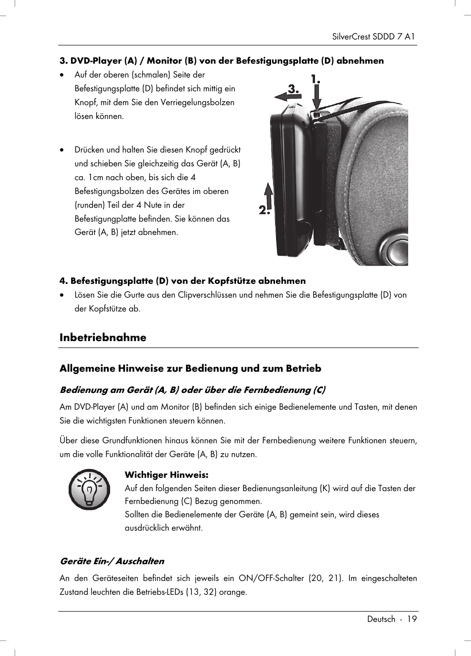 Inbetriebnahme | Silvercrest SDDD 7 A1 User Manual | Page 21 / 160