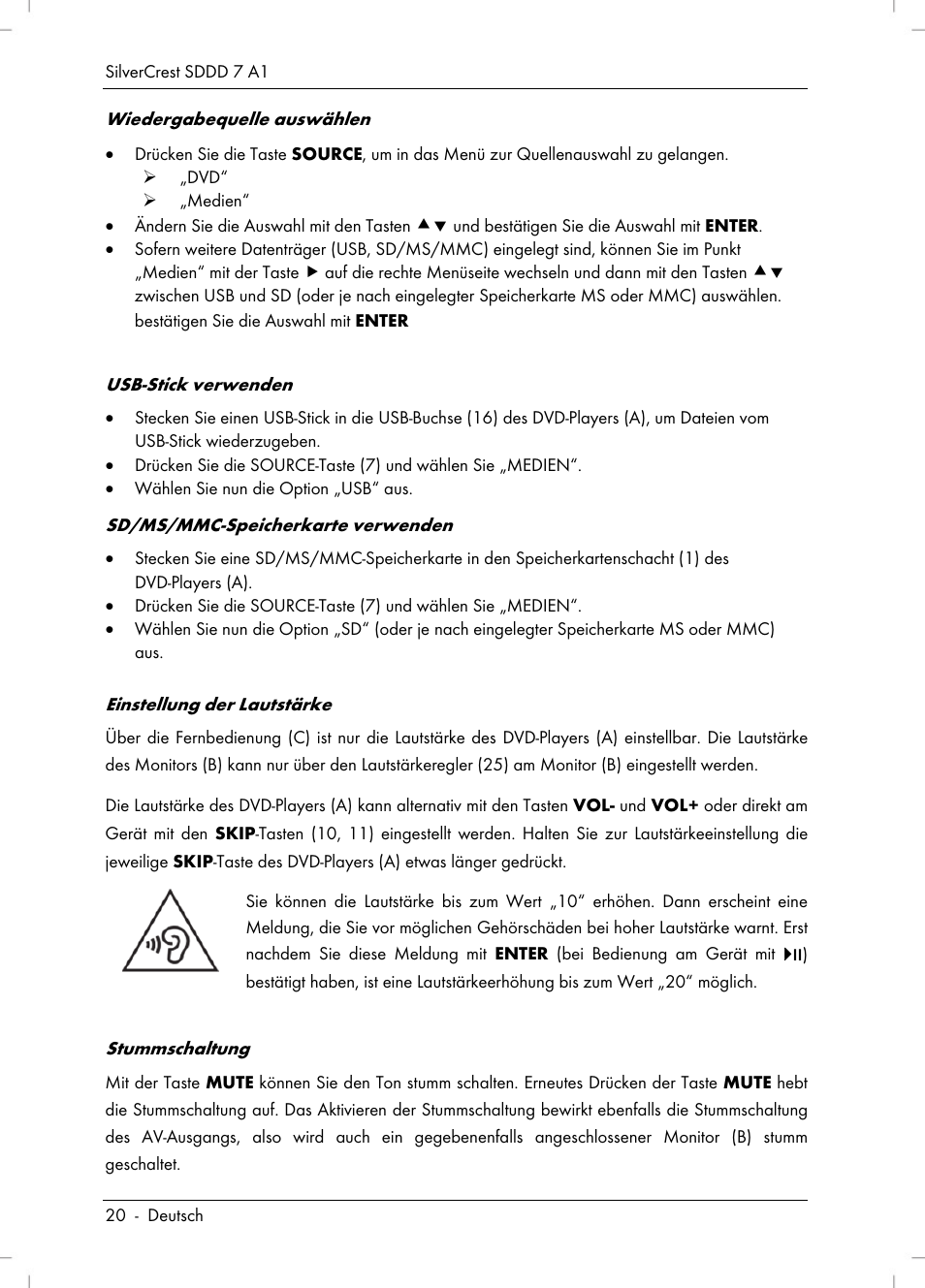 Silvercrest SDDD 7 A1 User Manual | Page 22 / 160