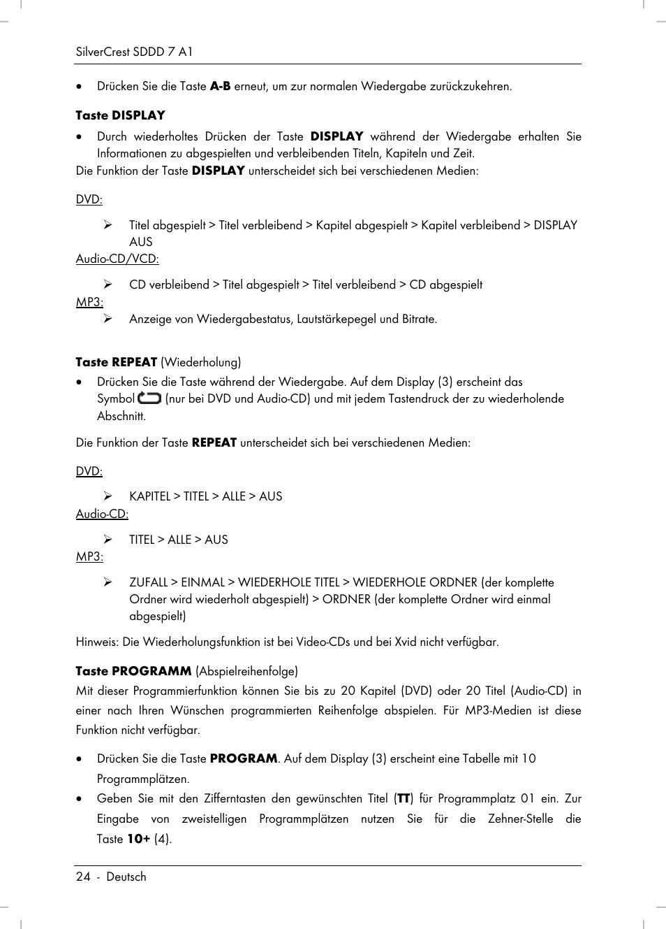 Silvercrest SDDD 7 A1 User Manual | Page 26 / 160