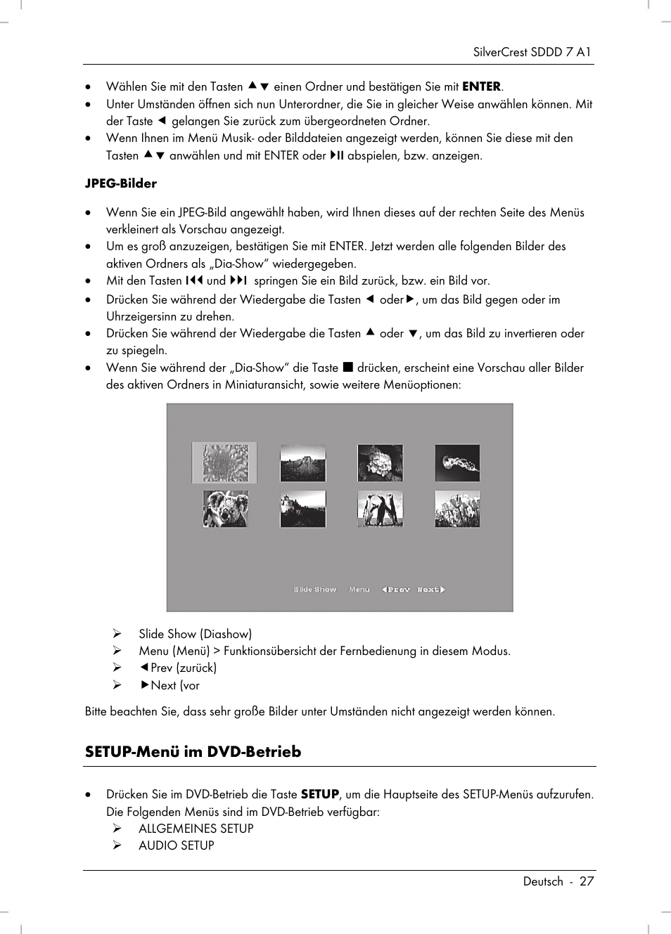 Setup-menü im dvd-betrieb | Silvercrest SDDD 7 A1 User Manual | Page 29 / 160