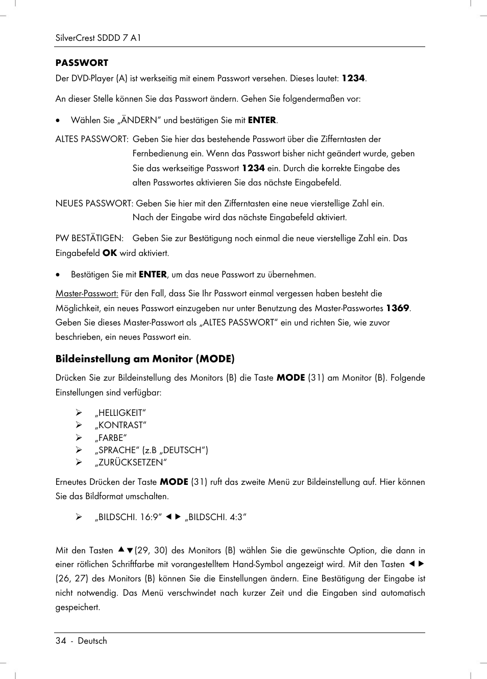 Silvercrest SDDD 7 A1 User Manual | Page 36 / 160