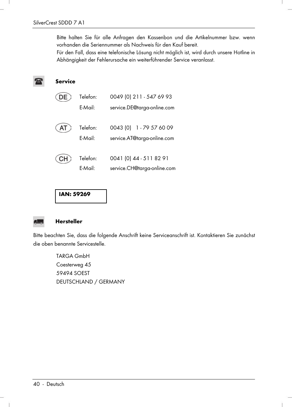Silvercrest SDDD 7 A1 User Manual | Page 42 / 160