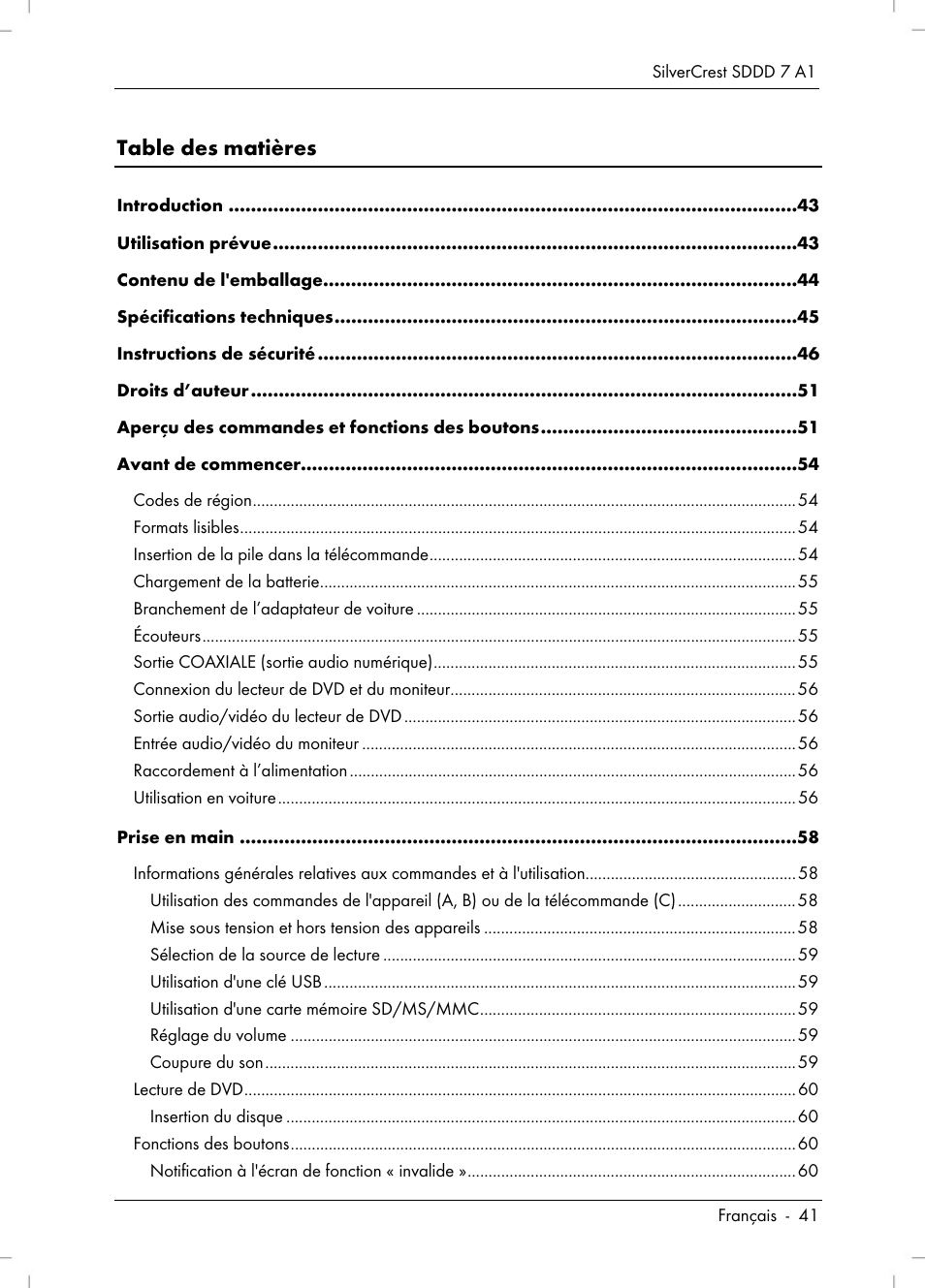 Silvercrest SDDD 7 A1 User Manual | Page 43 / 160