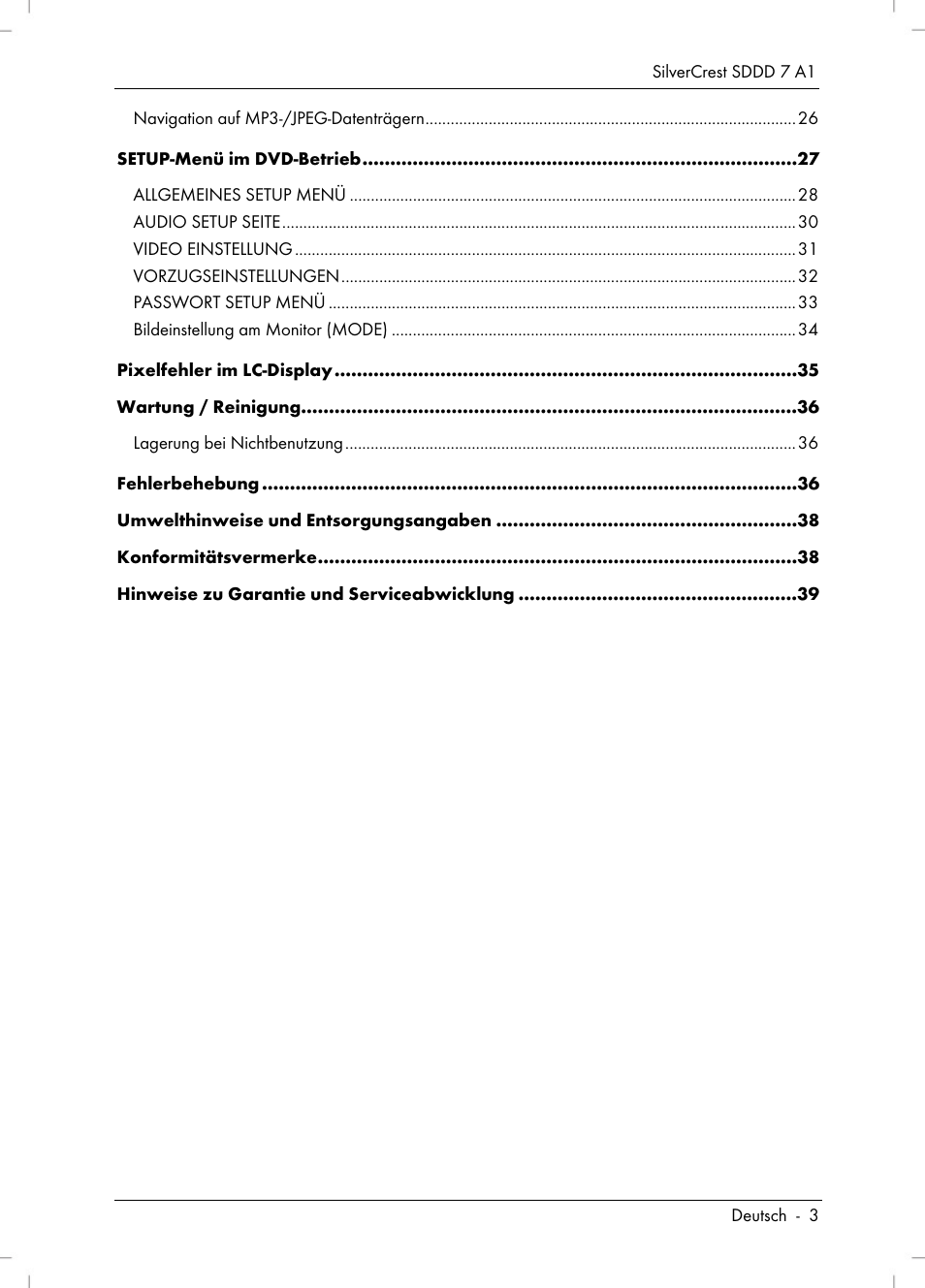 Silvercrest SDDD 7 A1 User Manual | Page 5 / 160