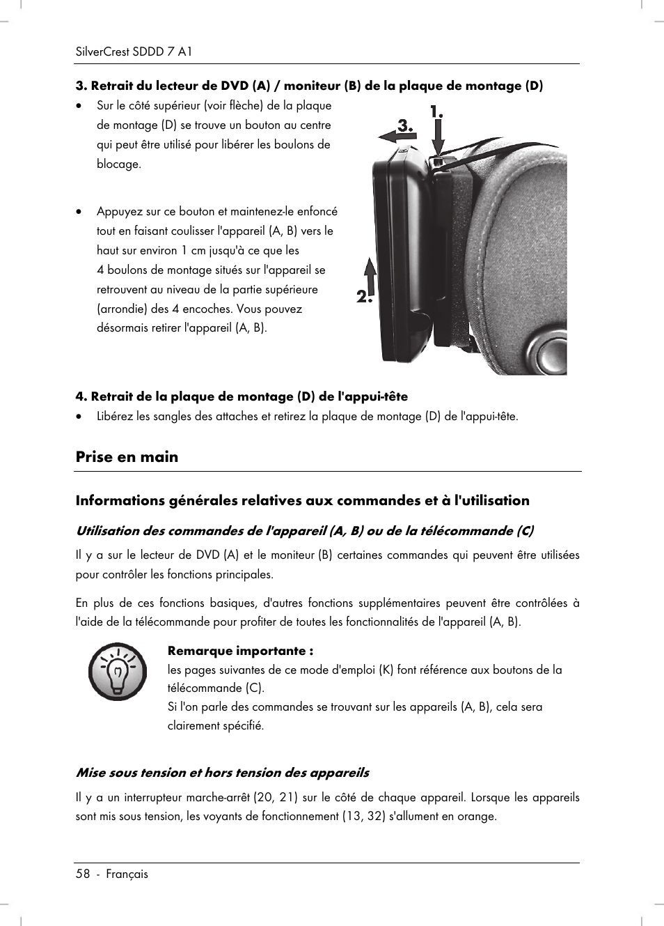 Prise en main | Silvercrest SDDD 7 A1 User Manual | Page 60 / 160