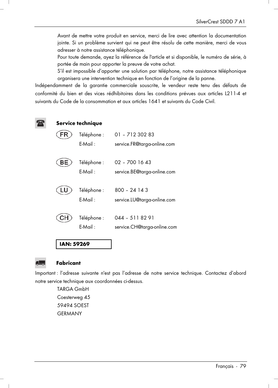 Silvercrest SDDD 7 A1 User Manual | Page 81 / 160