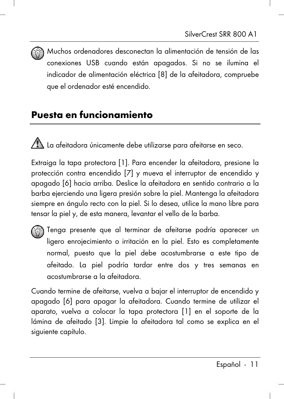 Puesta en funcionamiento | Silvercrest SRR 800 A1 User Manual | Page 13 / 76