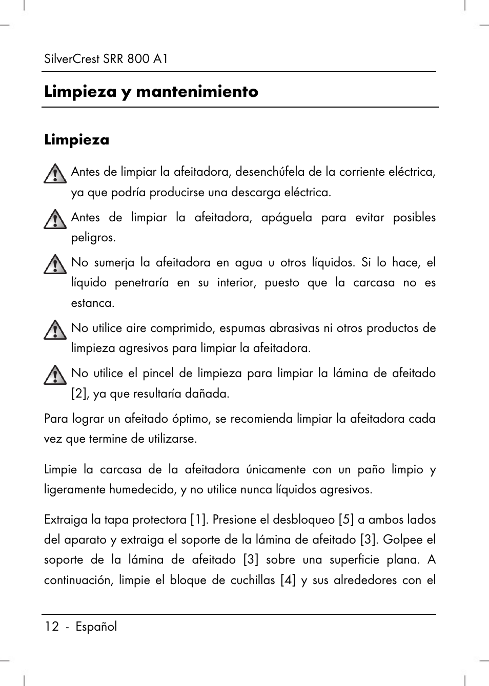 Limpieza y mantenimiento, Limpieza | Silvercrest SRR 800 A1 User Manual | Page 14 / 76