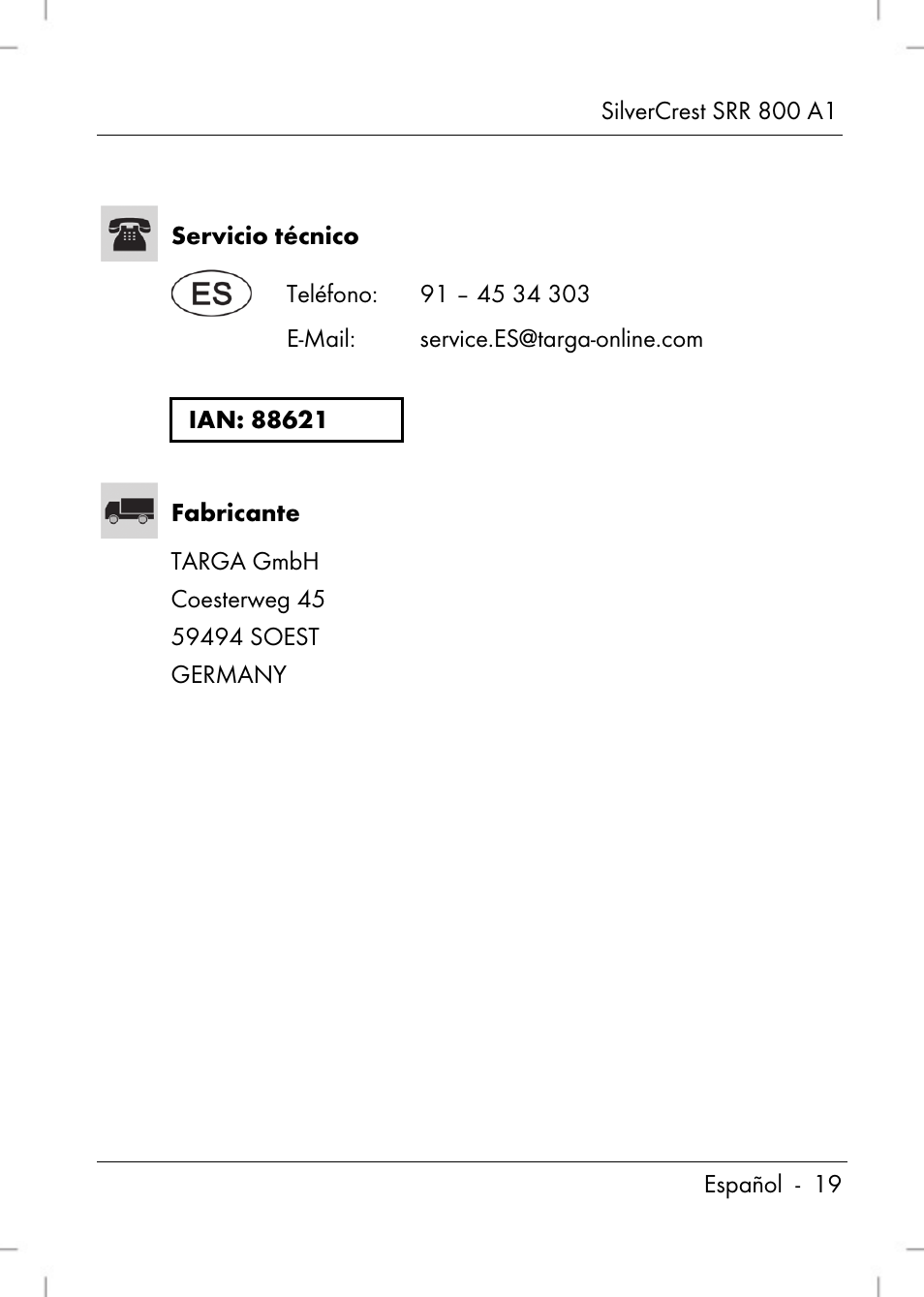 Silvercrest SRR 800 A1 User Manual | Page 21 / 76