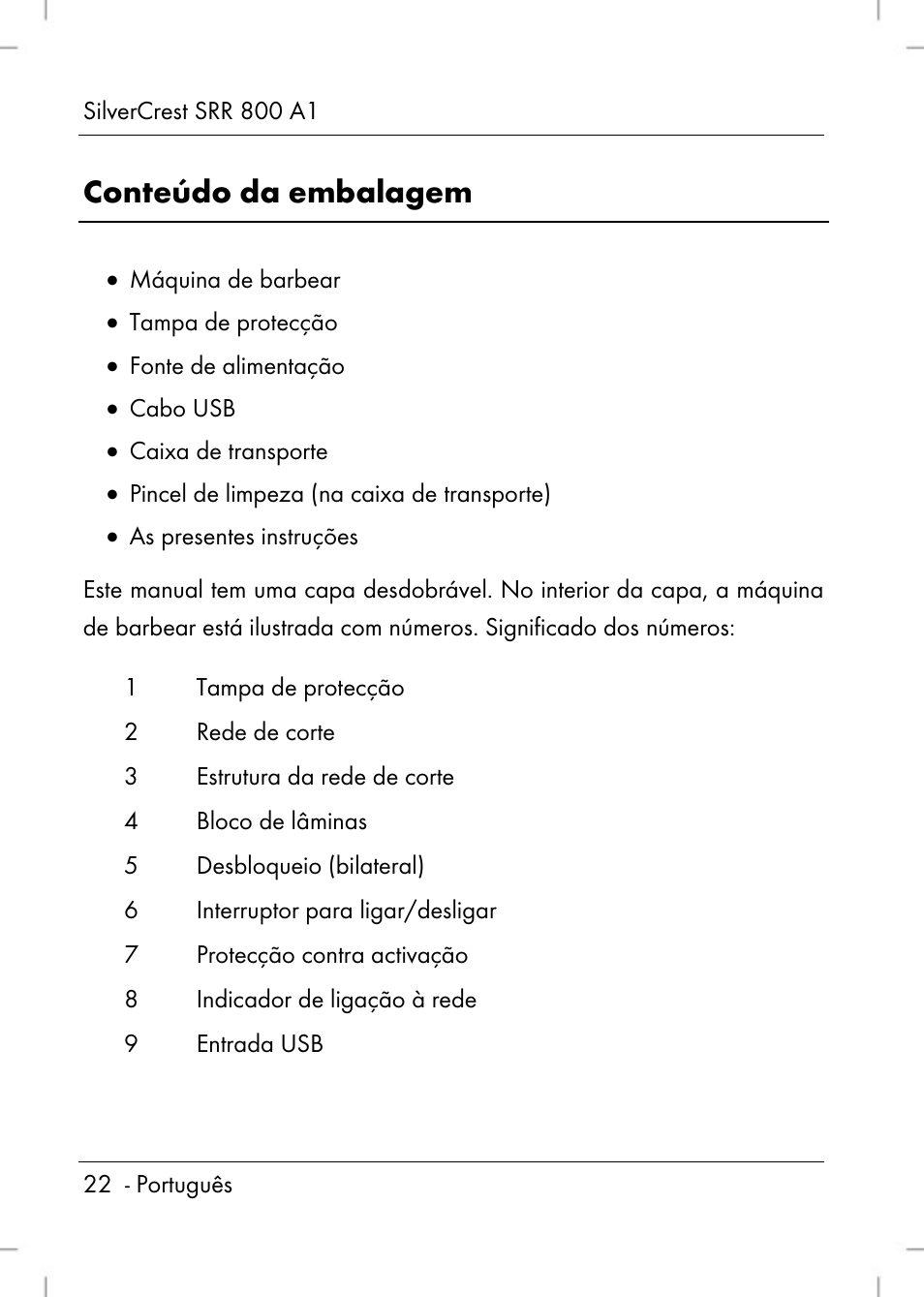 Conteúdo da embalagem | Silvercrest SRR 800 A1 User Manual | Page 24 / 76