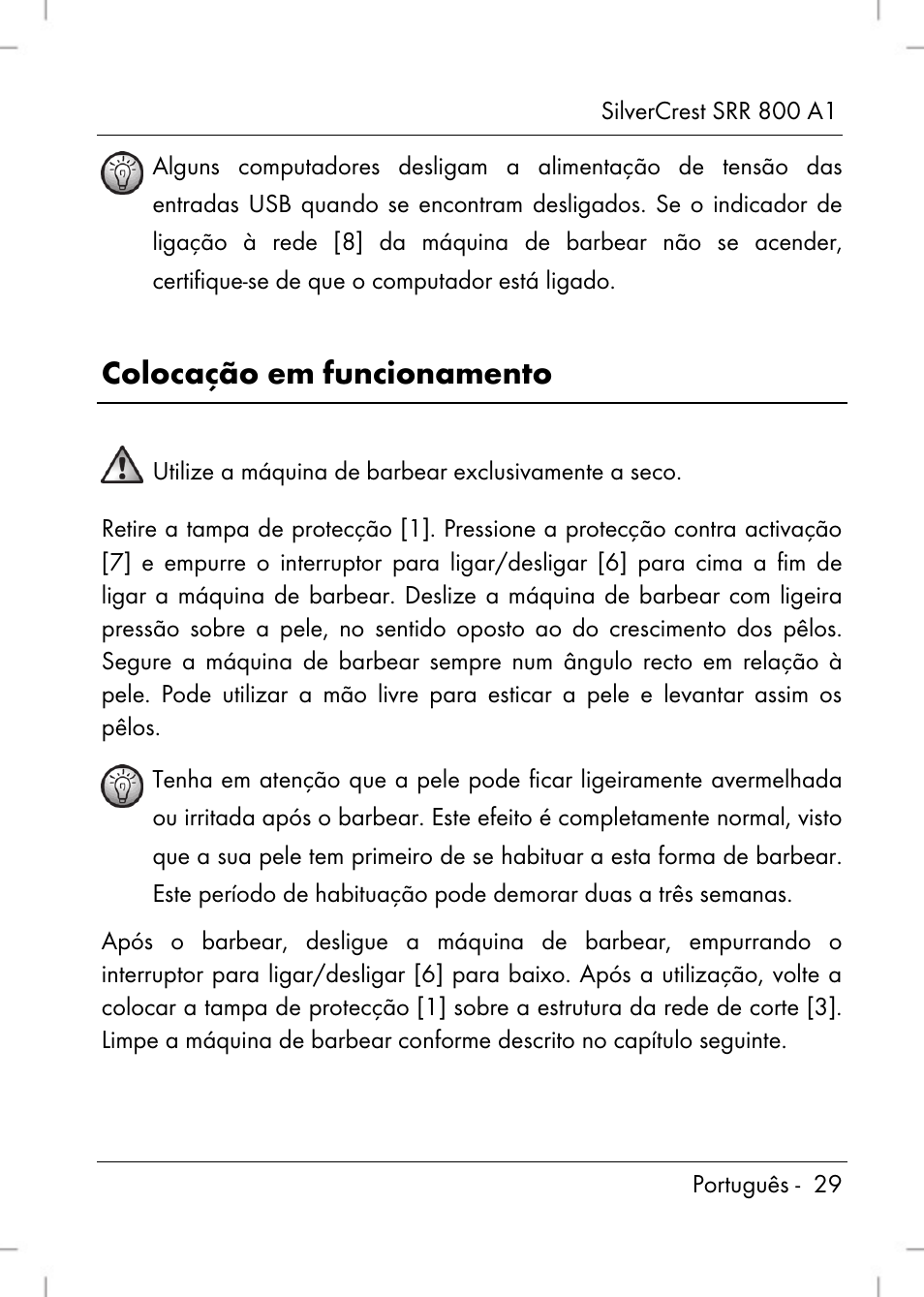 Colocação em funcionamento | Silvercrest SRR 800 A1 User Manual | Page 31 / 76