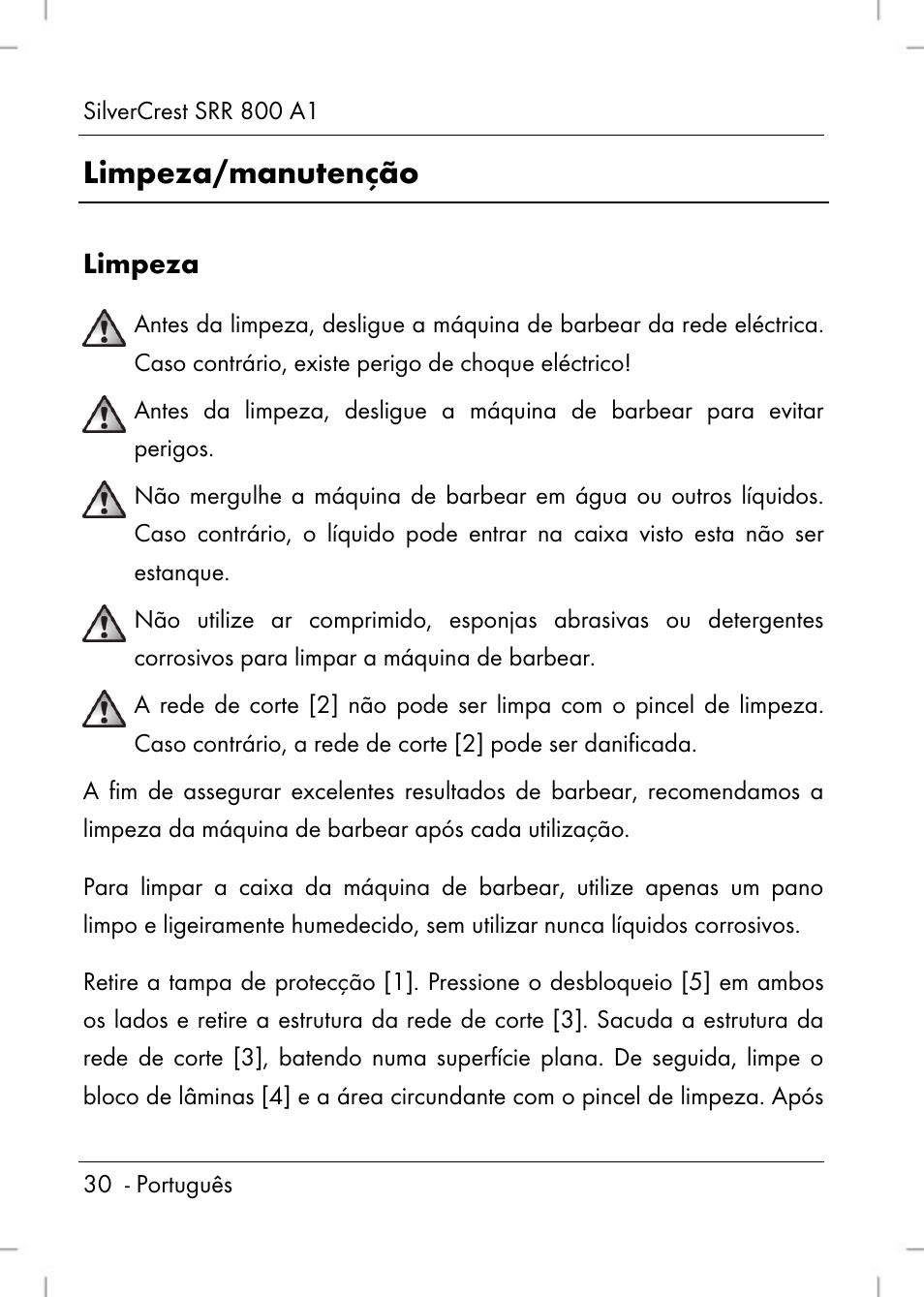 Limpeza/manutenção, Limpeza | Silvercrest SRR 800 A1 User Manual | Page 32 / 76
