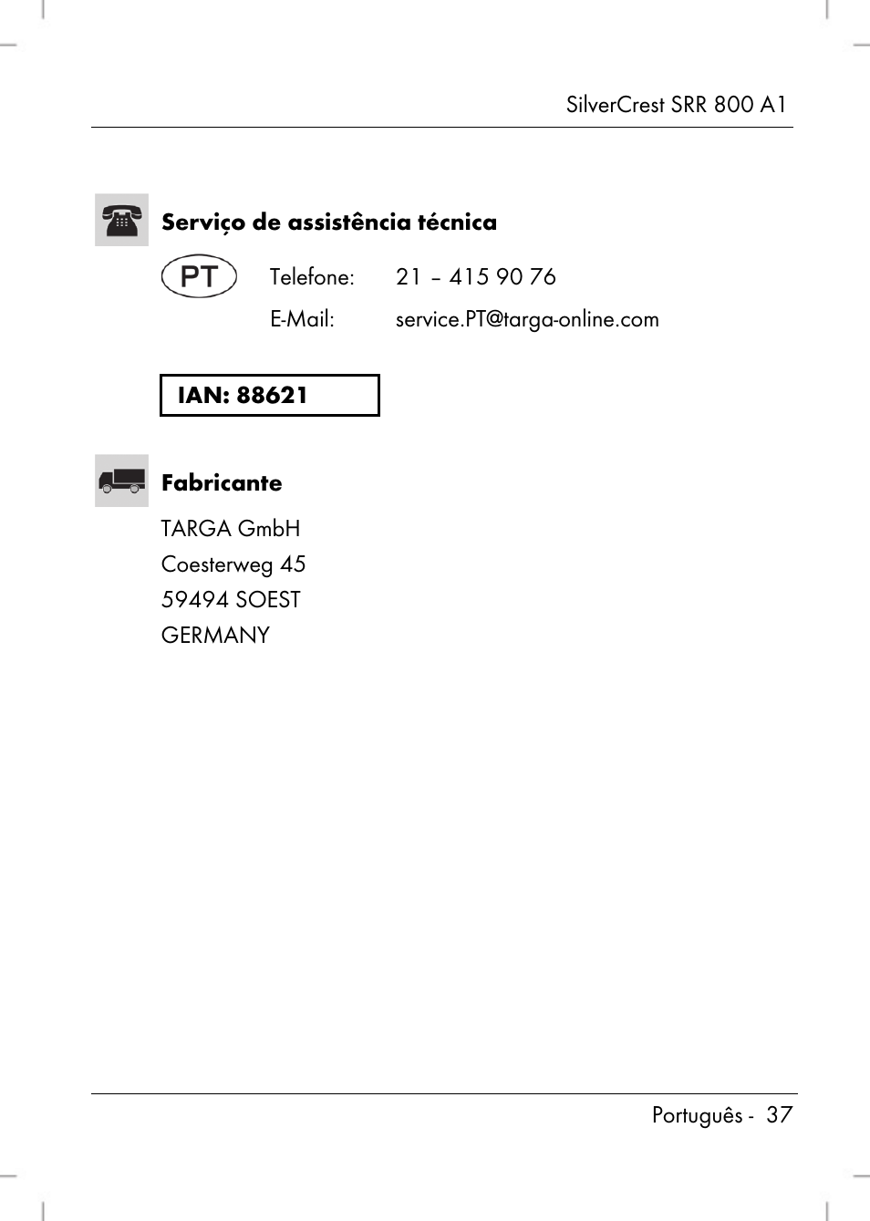 Silvercrest SRR 800 A1 User Manual | Page 39 / 76