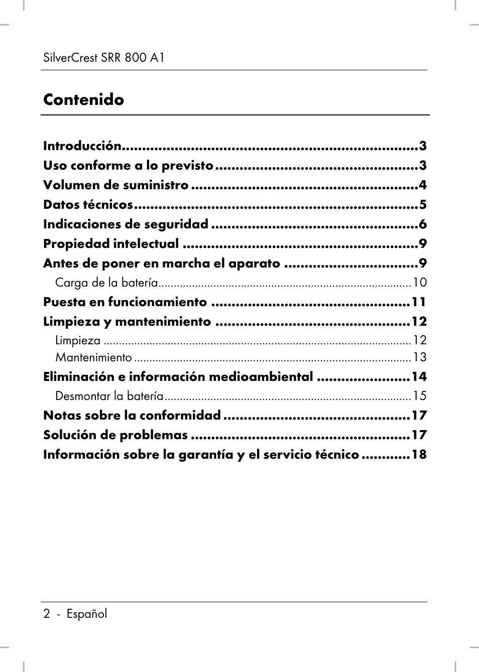 Silvercrest SRR 800 A1 User Manual | Page 4 / 76