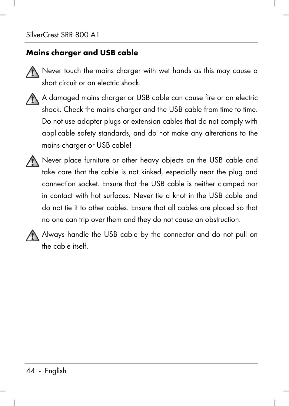 Silvercrest SRR 800 A1 User Manual | Page 46 / 76