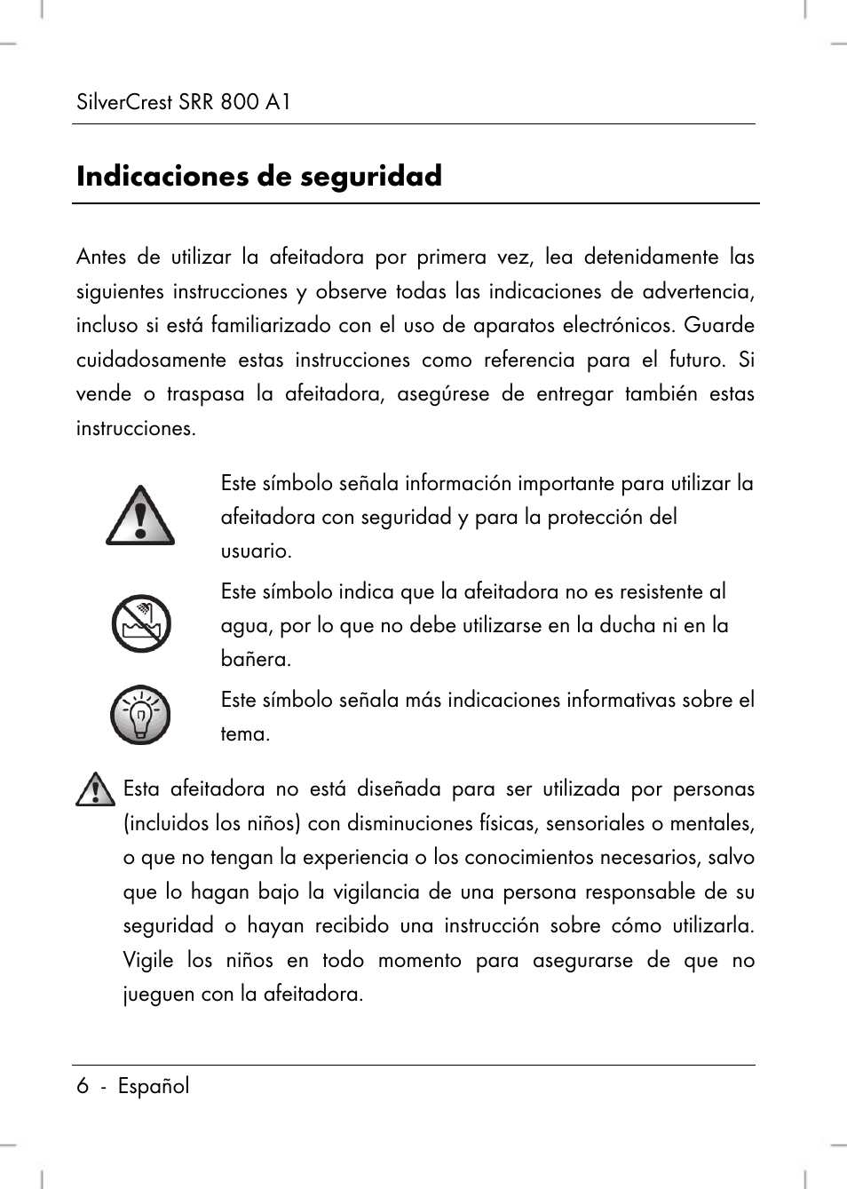Indicaciones de seguridad | Silvercrest SRR 800 A1 User Manual | Page 8 / 76