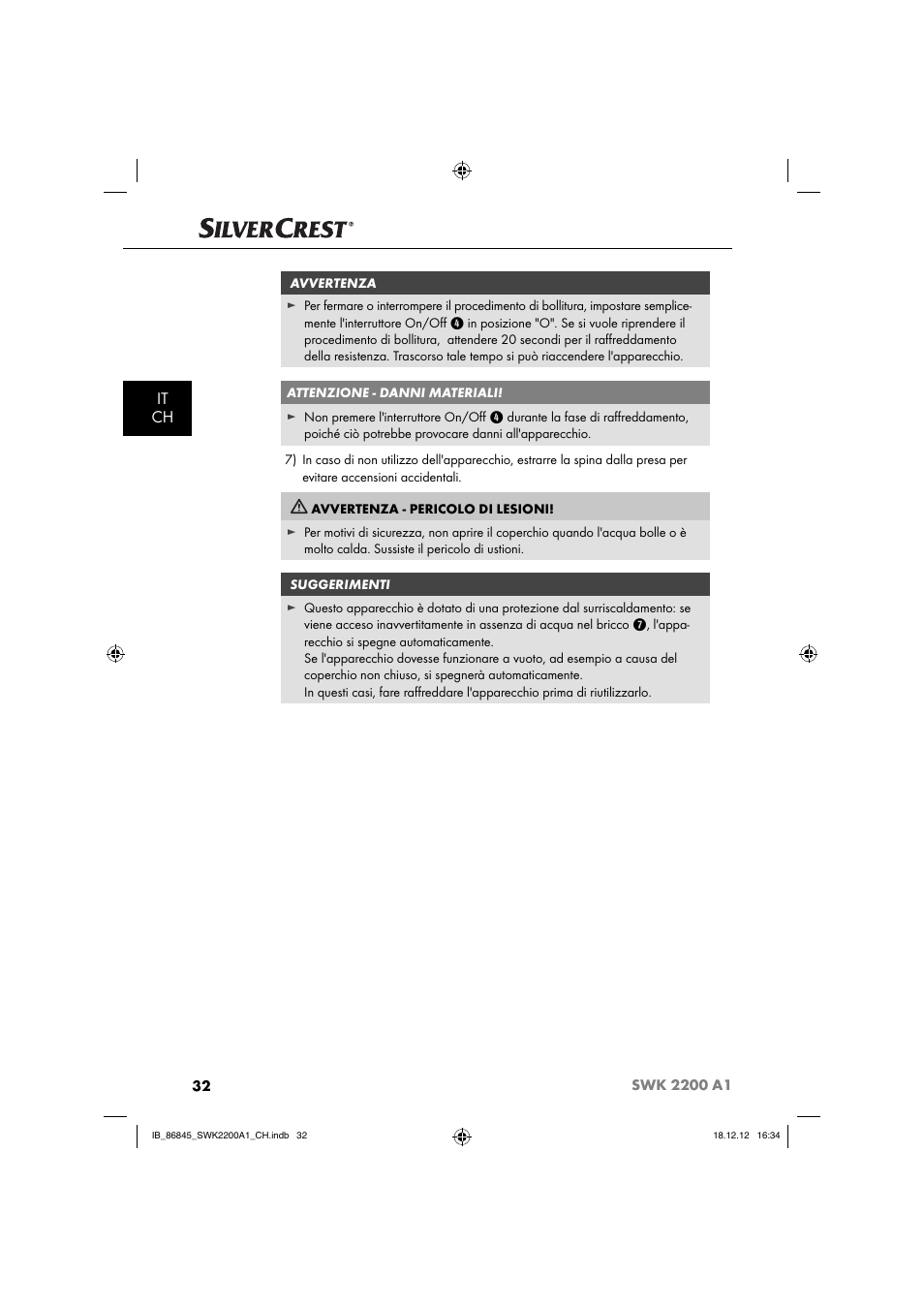 It ch | Silvercrest SWK 2200 A1 User Manual | Page 35 / 52