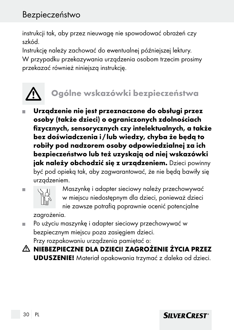 Bezpieczeństwo, Ogólne wskazówki bezpieczeństwa | Silvercrest SHBS 1000 A1 User Manual | Page 30 / 125