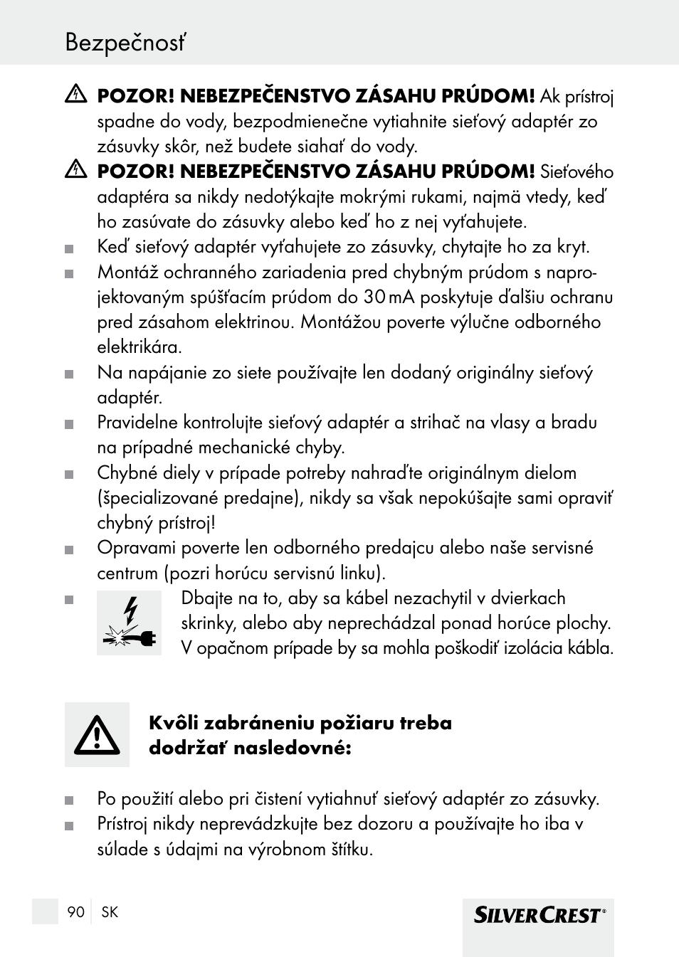 Bezpečnosť / pred uvedením do prevádzky bezpečnosť | Silvercrest SHBS 1000 A1 User Manual | Page 90 / 125