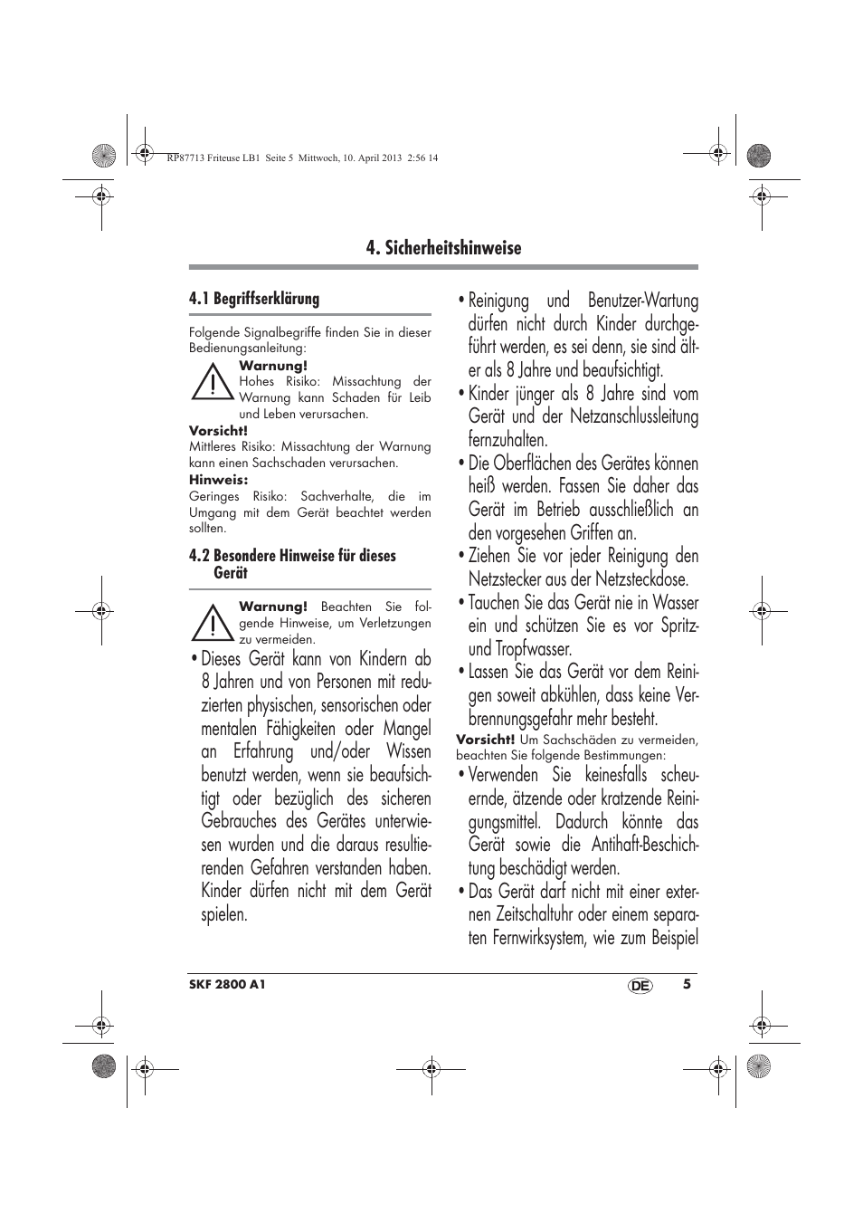 Silvercrest SKF 2800 A1 User Manual | Page 7 / 78