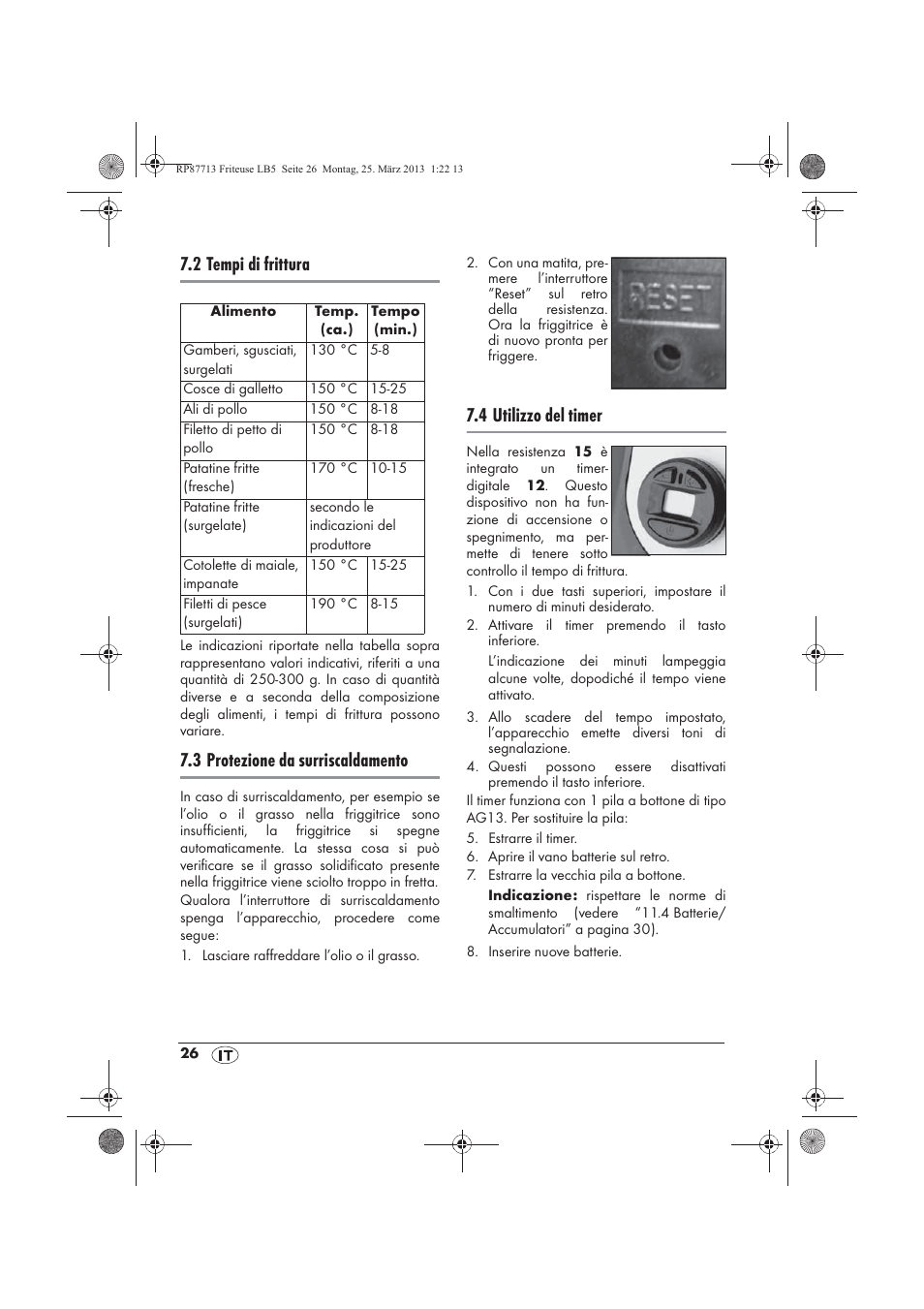 2 tempi di frittura, 3 protezione da surriscaldamento, 4 utilizzo del timer | Silvercrest SKF 2800 A1 User Manual | Page 28 / 78
