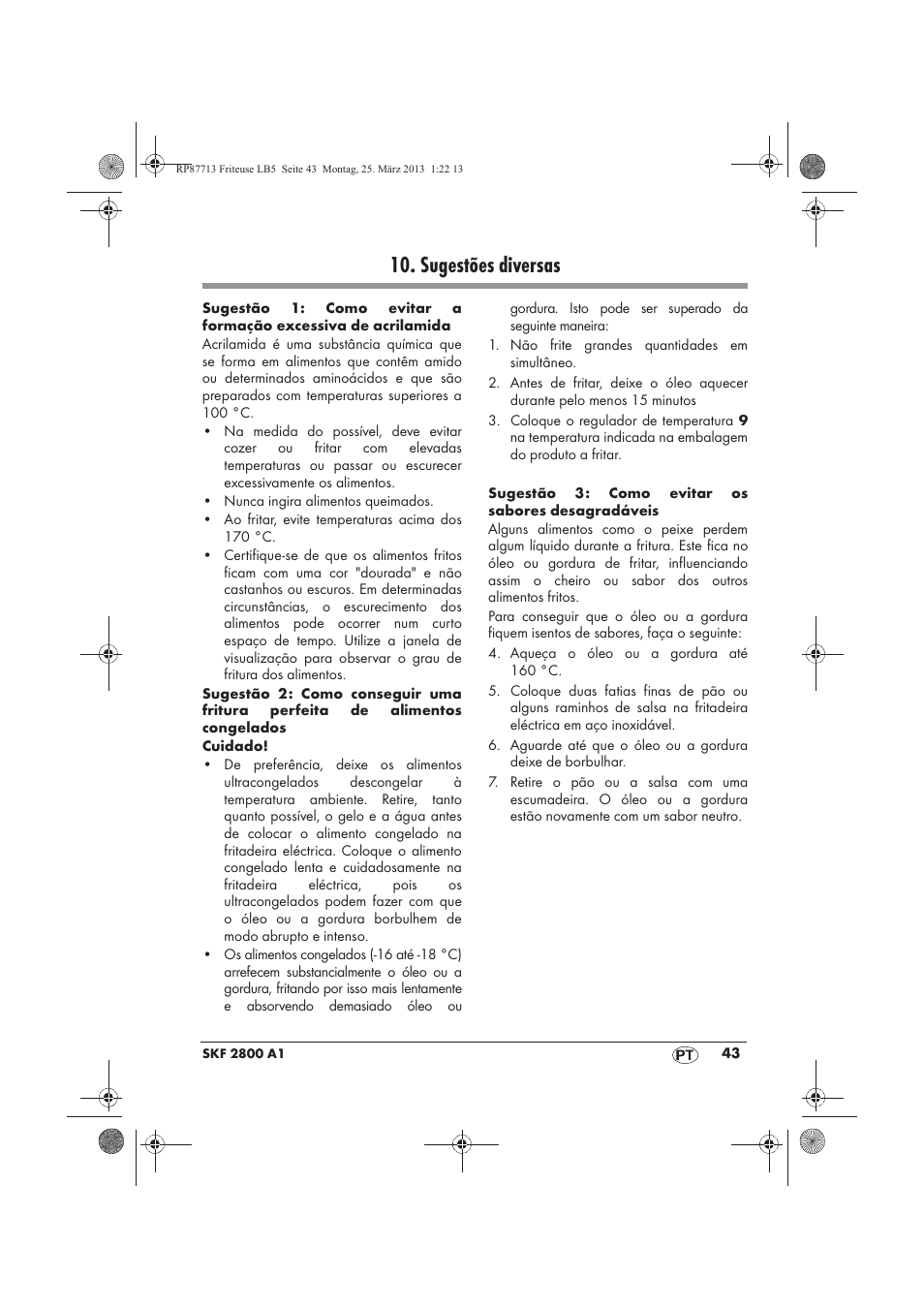 Sugestões diversas | Silvercrest SKF 2800 A1 User Manual | Page 45 / 78