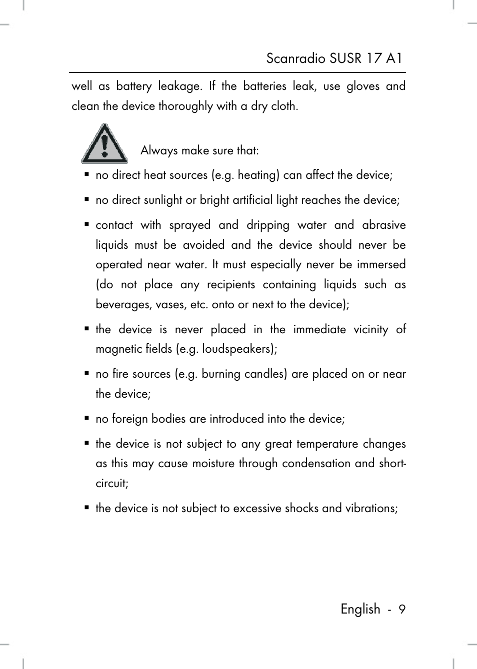 Scanradio susr 17 a1 english | Silvercrest SUSR 17 A1 User Manual | Page 9 / 56