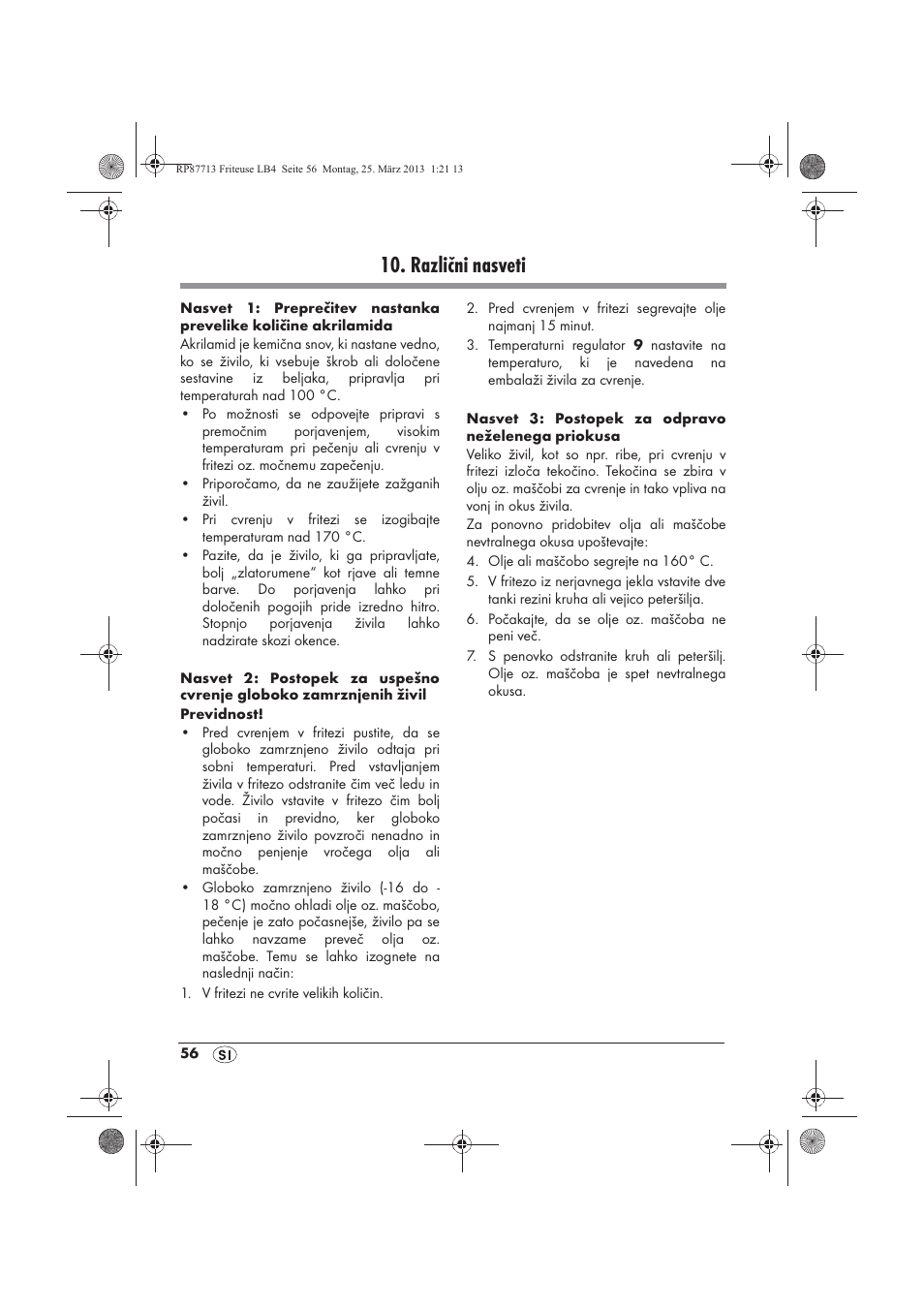 Različni nasveti | Silvercrest SKF 2800 A1 User Manual | Page 58 / 102