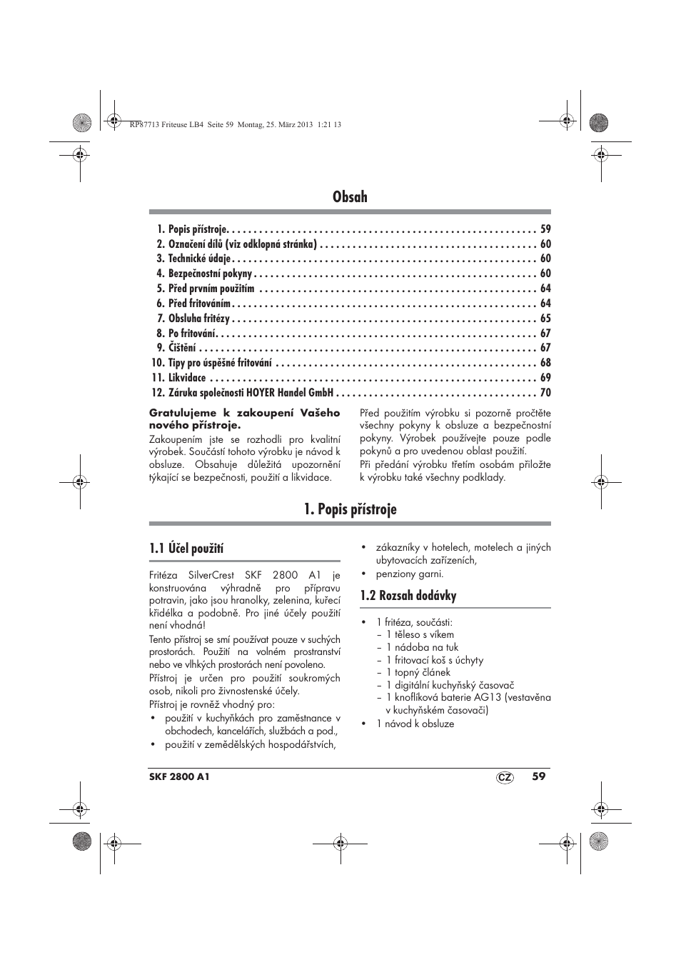 Silvercrest SKF 2800 A1 User Manual | Page 61 / 102